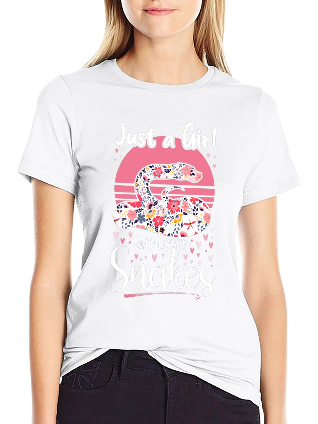 Floral Snake Lover Graphic Tee - Womens