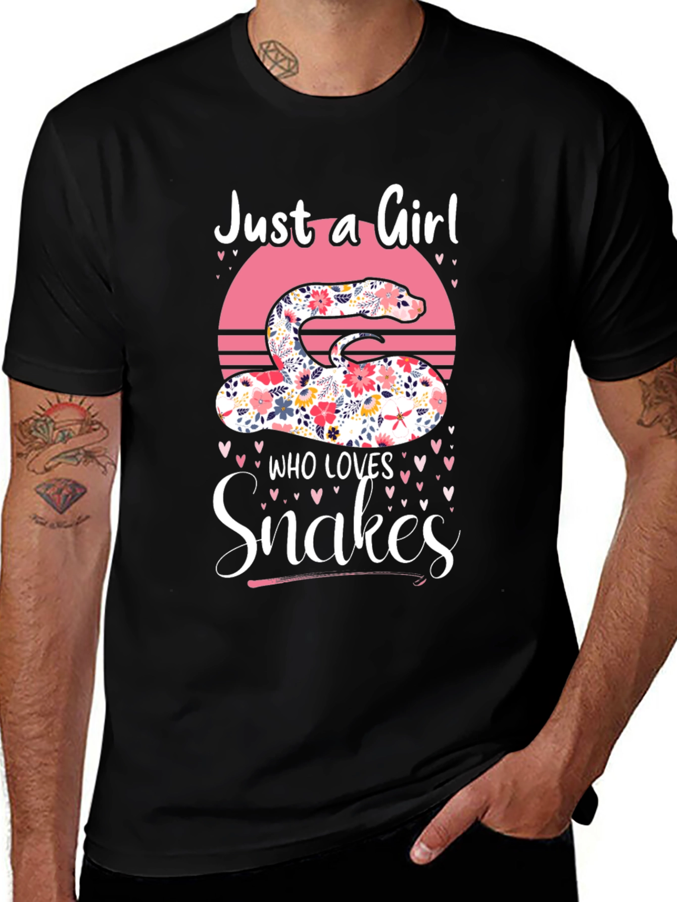 Floral Snake Lover Graphic Tee - Womens