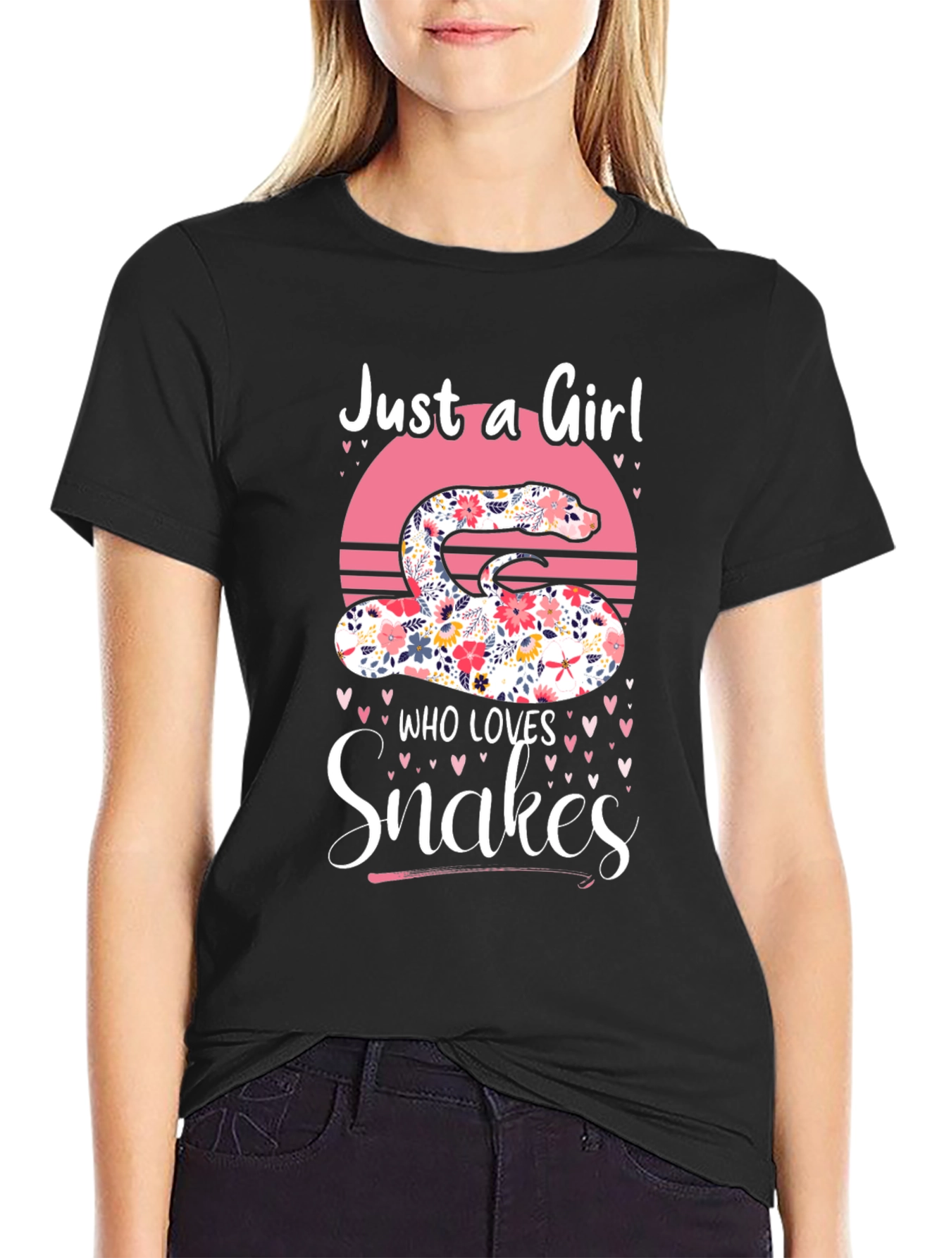 Floral Snake Lover Graphic Tee - Womens