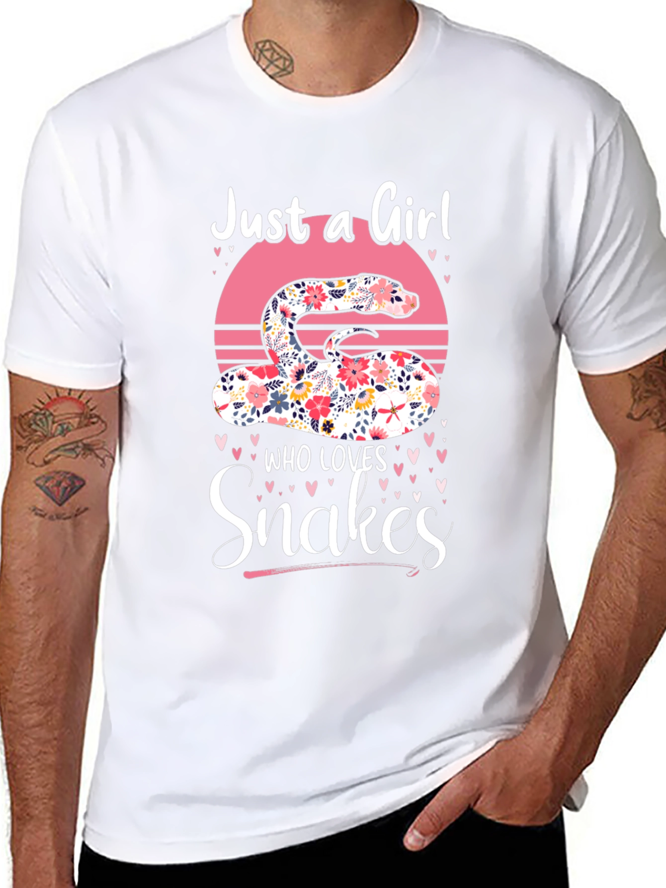 Floral Snake Lover Graphic Tee - Womens