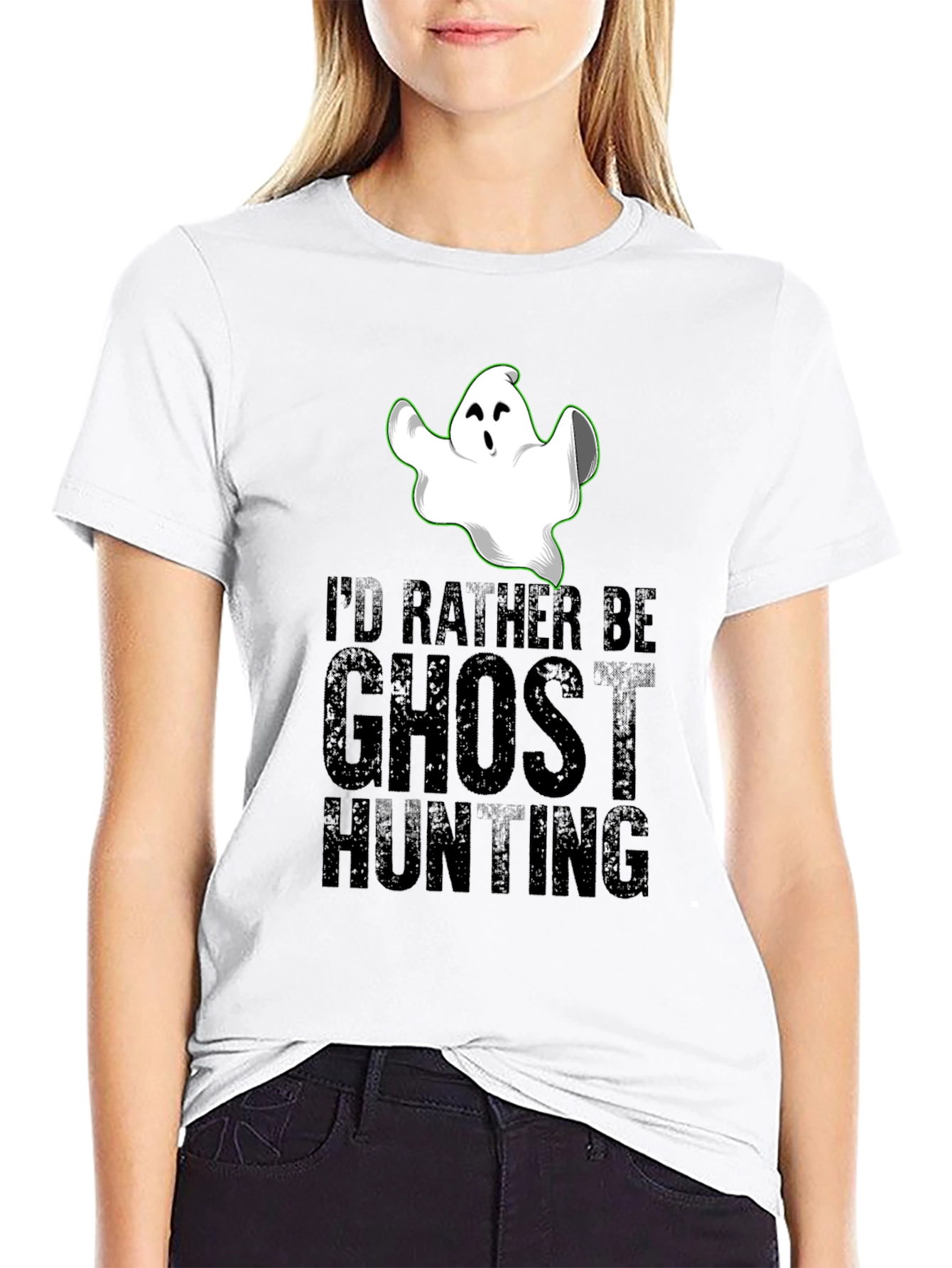 Ghost Hunting Graphic Tee - Halloween Novelty Shirt