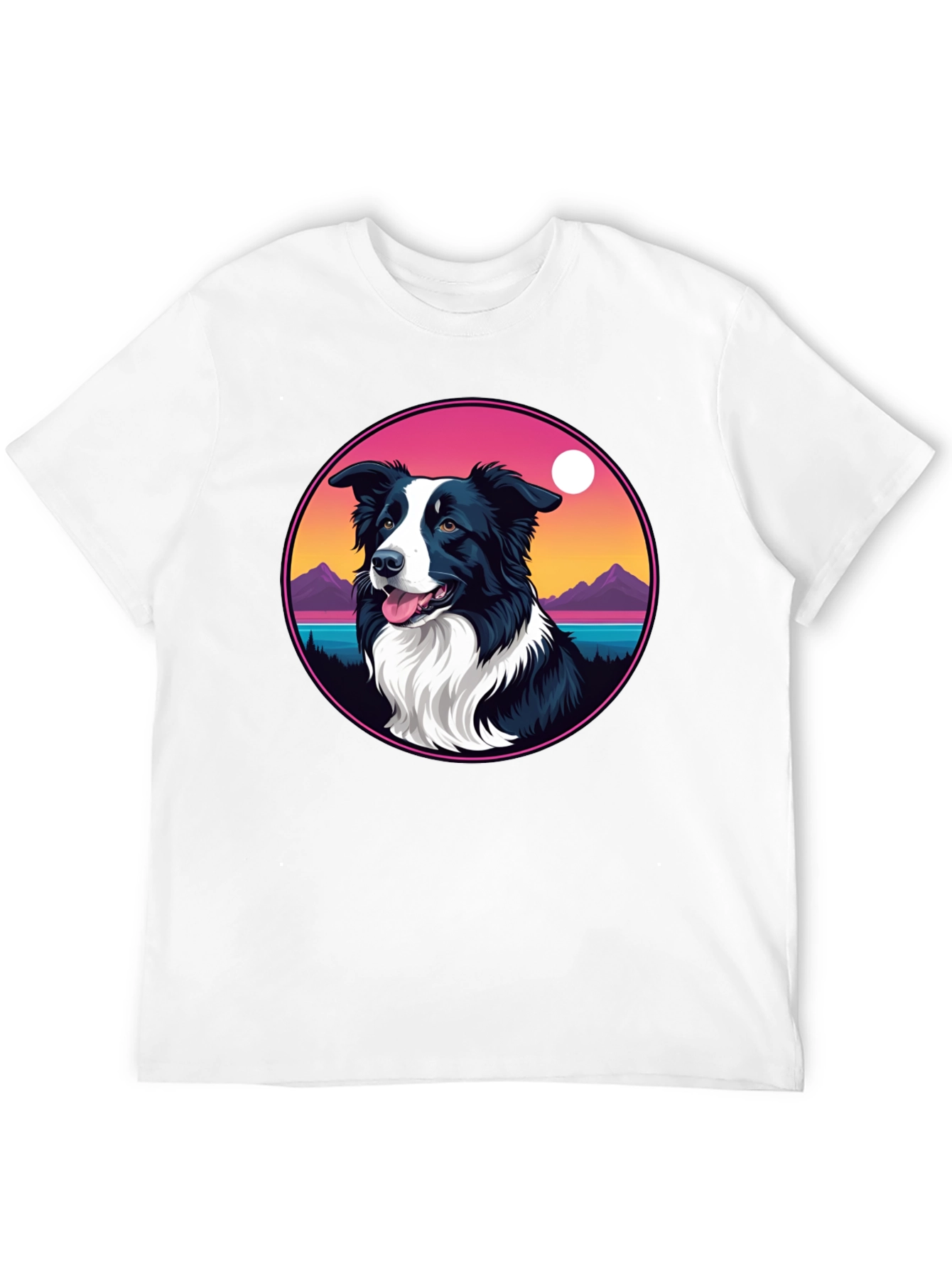Border Collie Sunset Graphic Tee