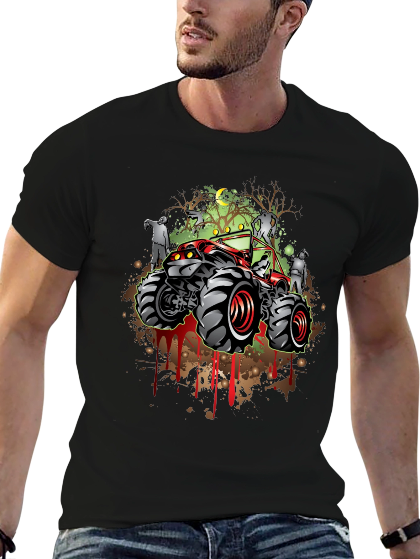 Zombie Monster Truck Graphic T-Shirt