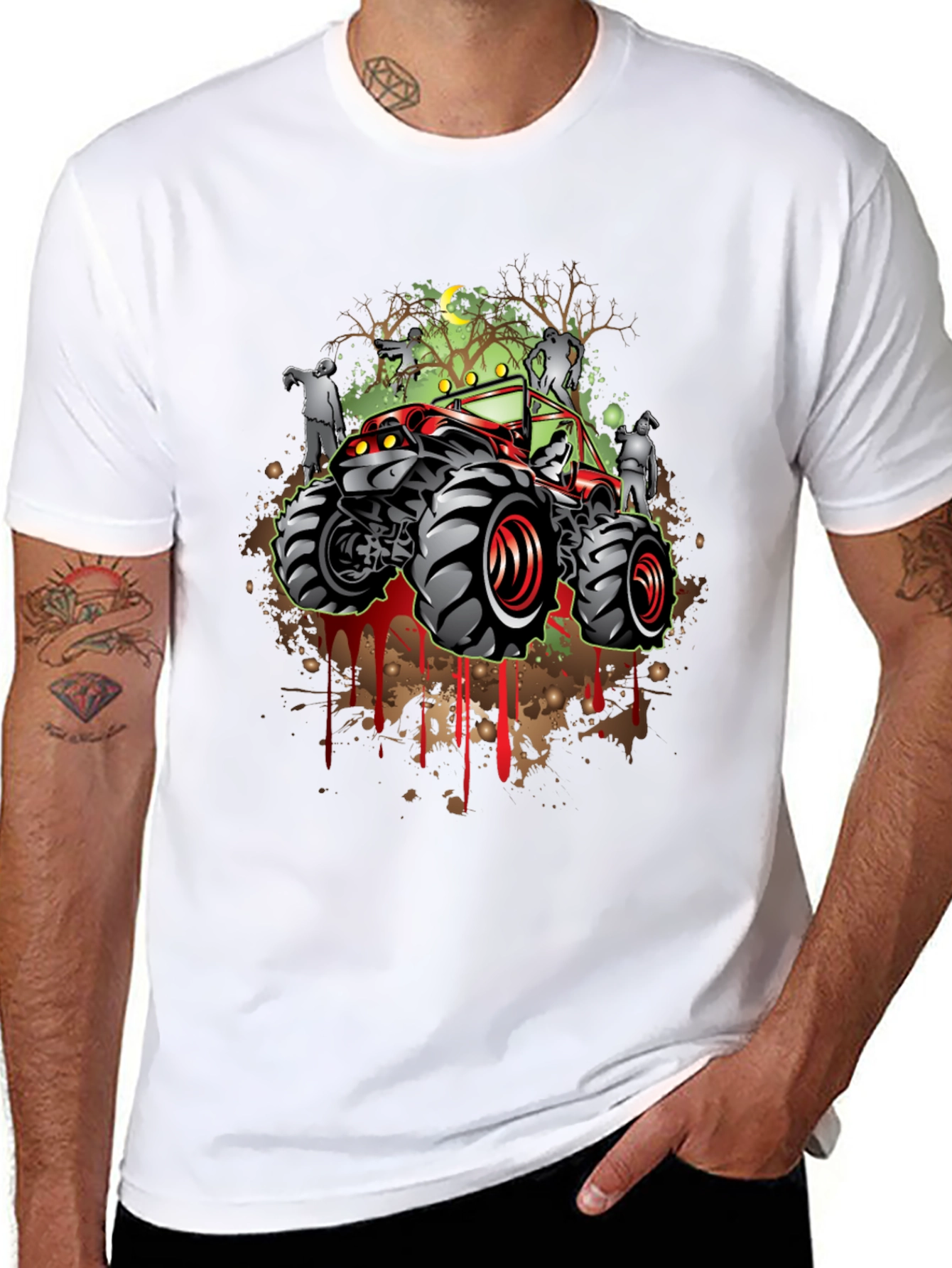 Zombie Monster Truck Graphic T-Shirt