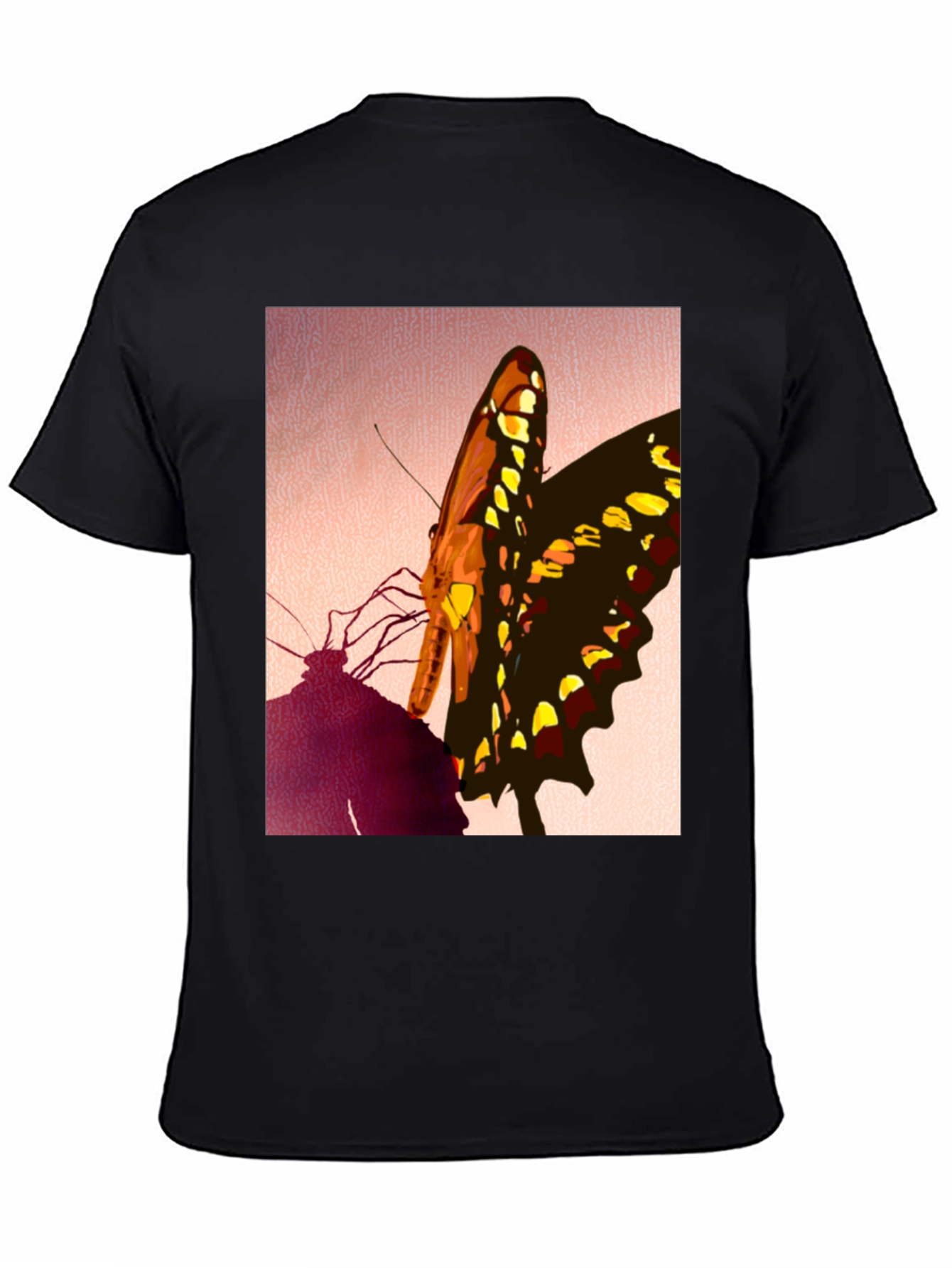 Butterfly Graphic Tee - Stylish Mens Black T-Shirt