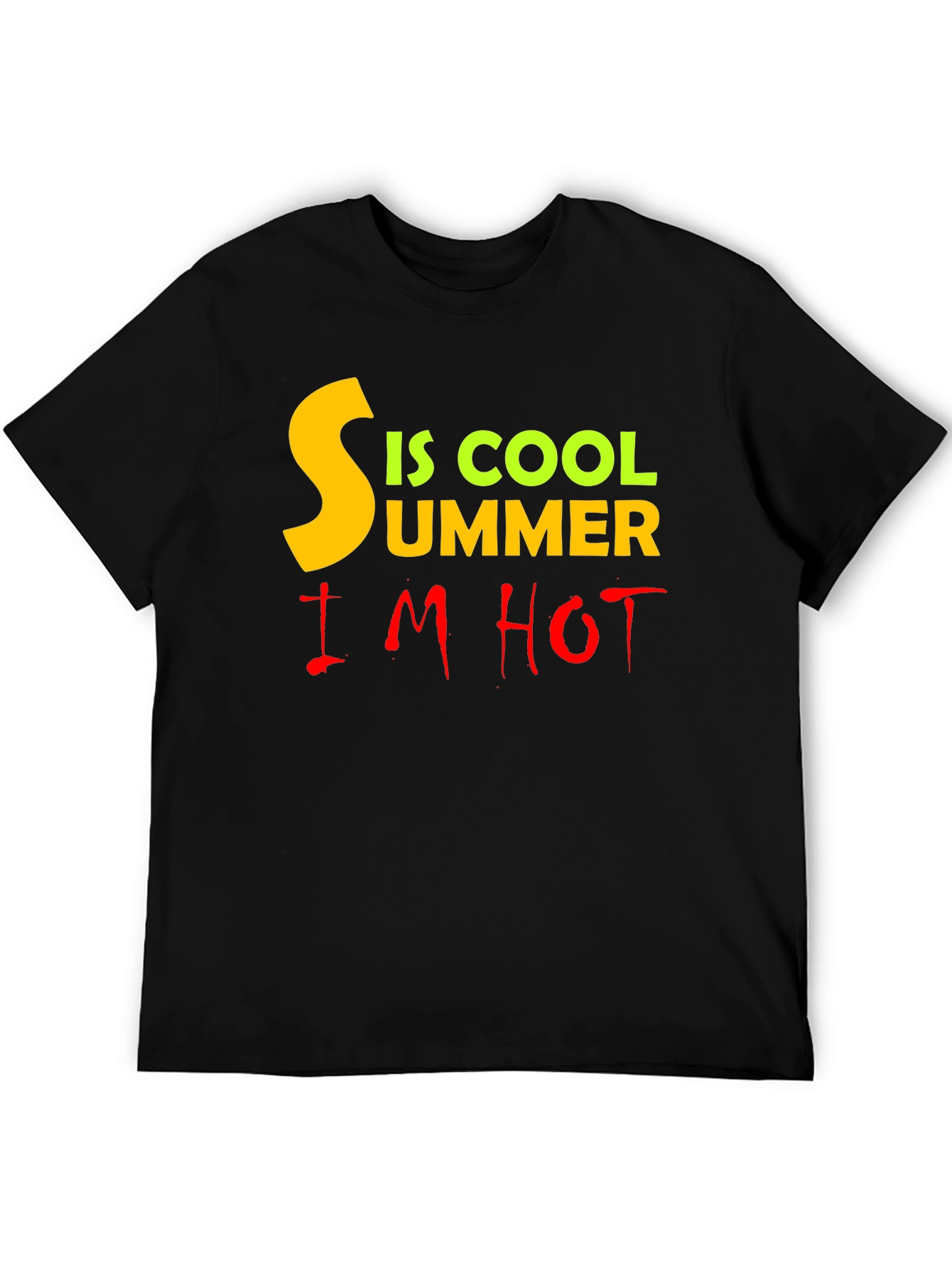 Summer Cool & Hot Graphic T-Shirt - Black