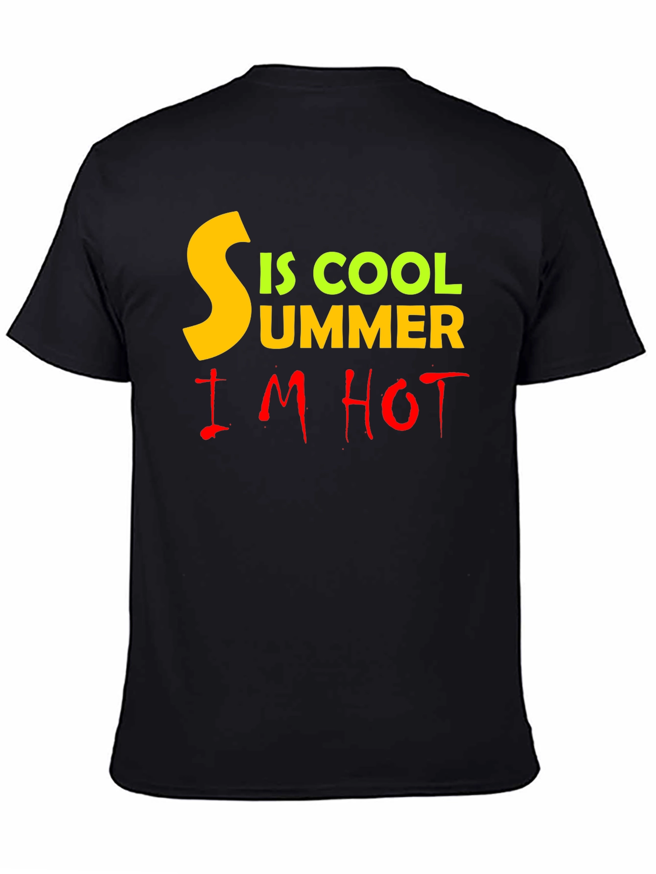 Summer Cool & Hot Graphic T-Shirt - Black