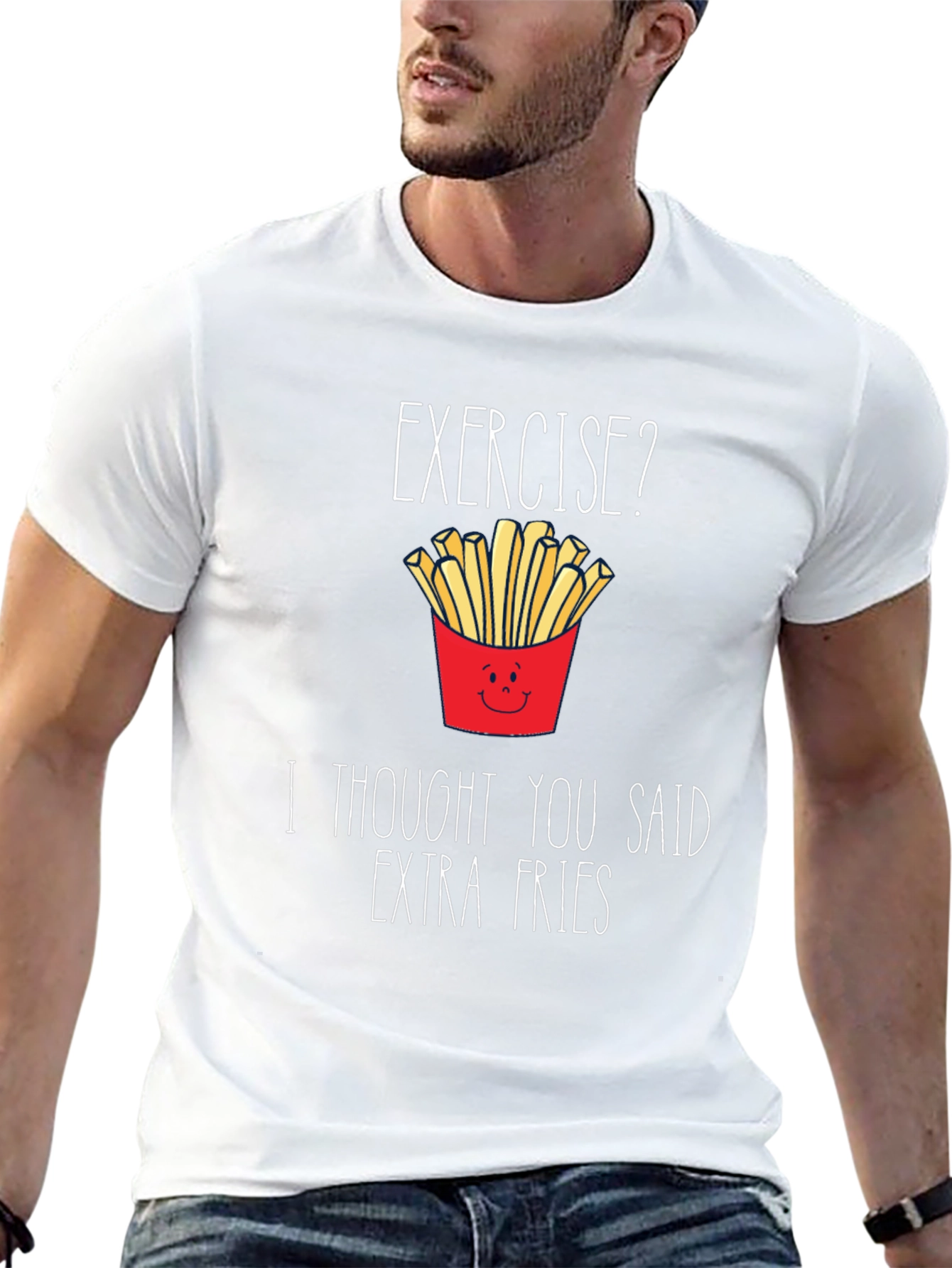 Funny Extra Fries Graphic T-Shirt