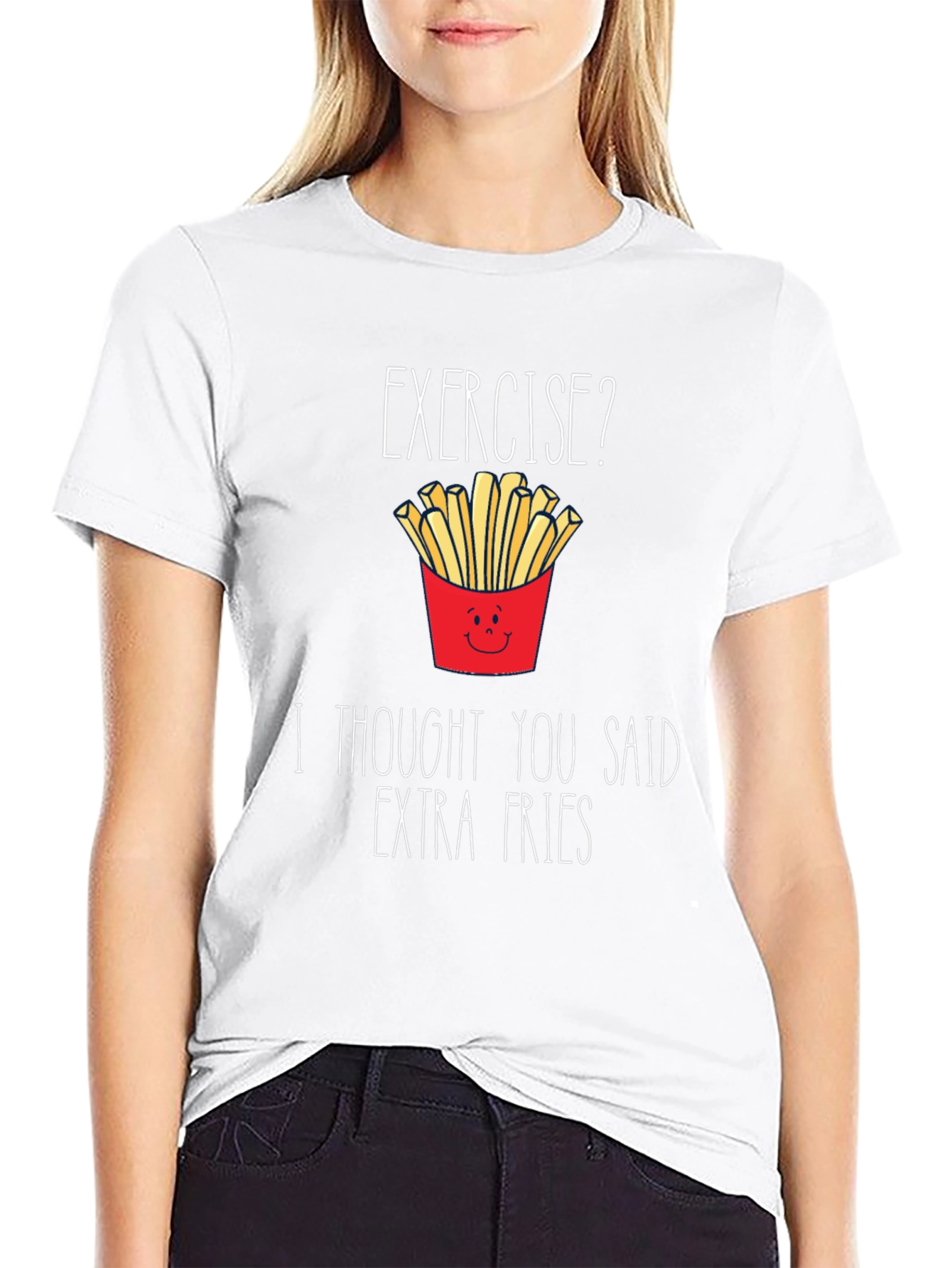 Funny Extra Fries Graphic T-Shirt