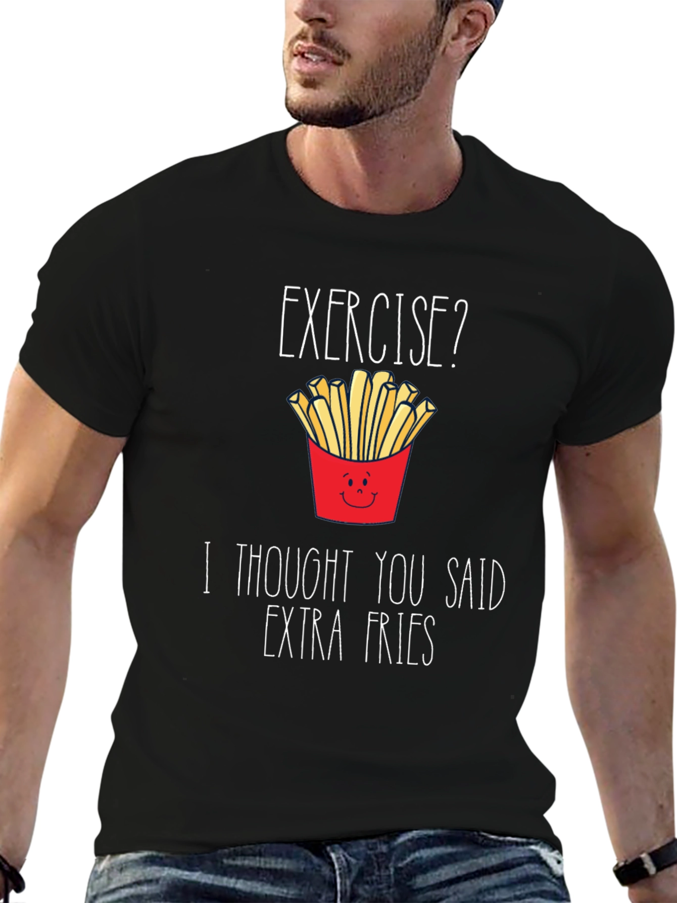 Funny Extra Fries Graphic T-Shirt