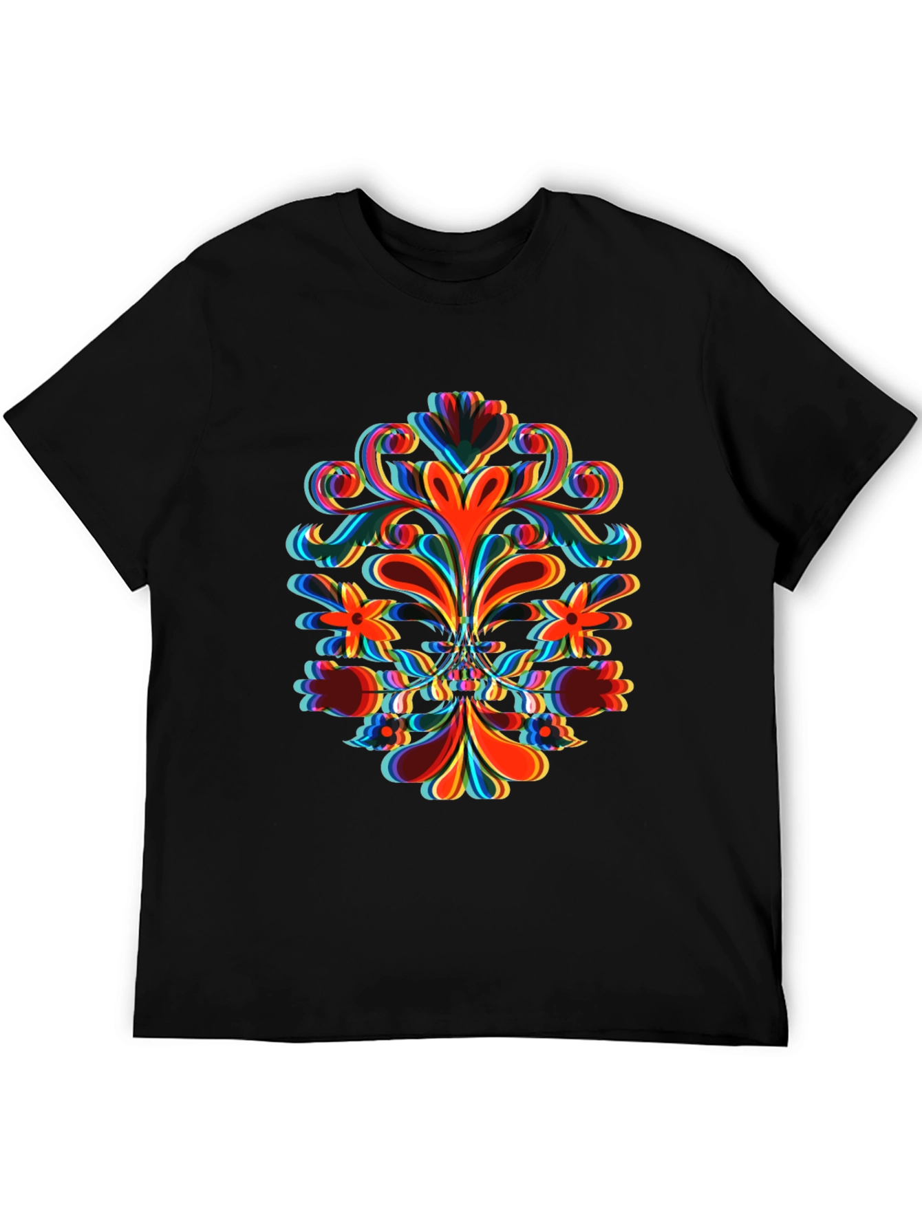 Psychedelic Floral Graphic Print Tee