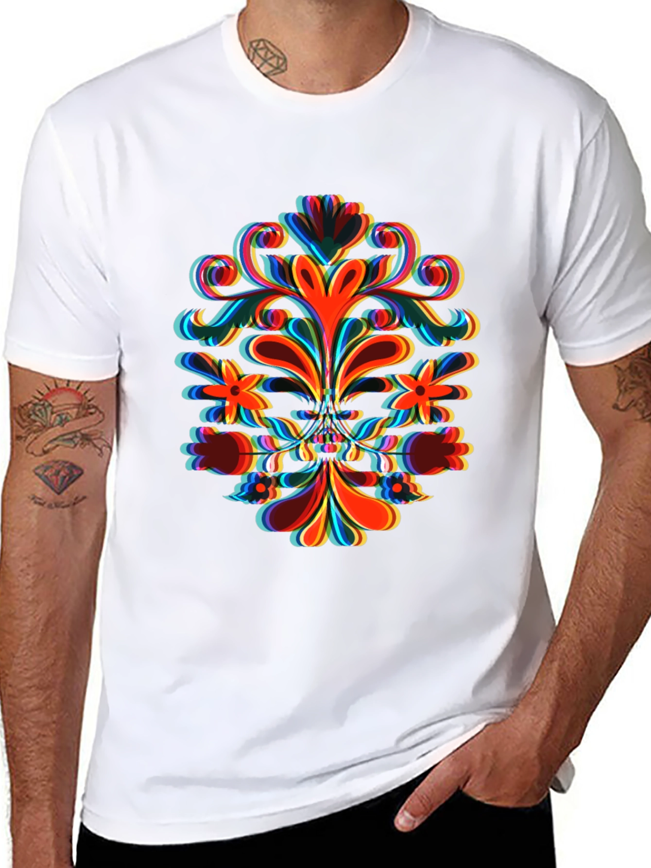 Psychedelic Floral Graphic Print Tee