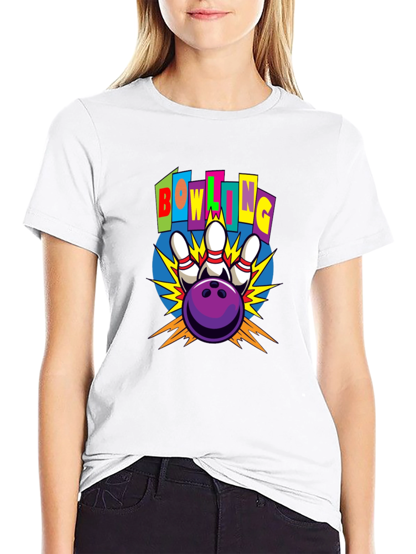 Bowling Strike Graphic Tee - Unisex Black T-Shirt