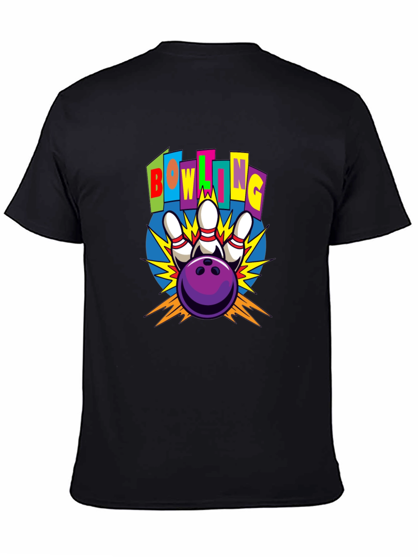 Bowling Strike Graphic Tee - Unisex Black T-Shirt