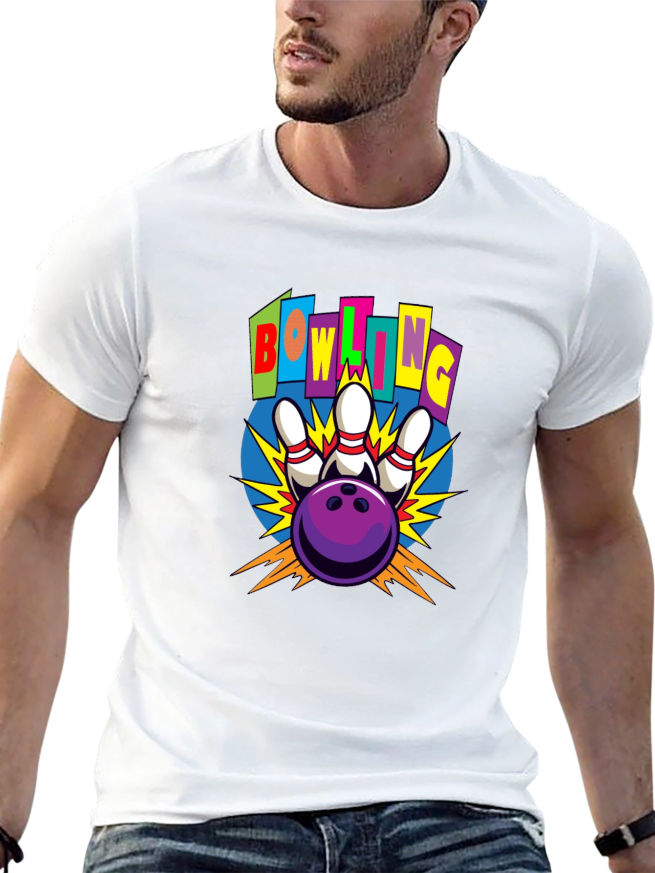 Bowling Strike Graphic Tee - Unisex Black T-Shirt