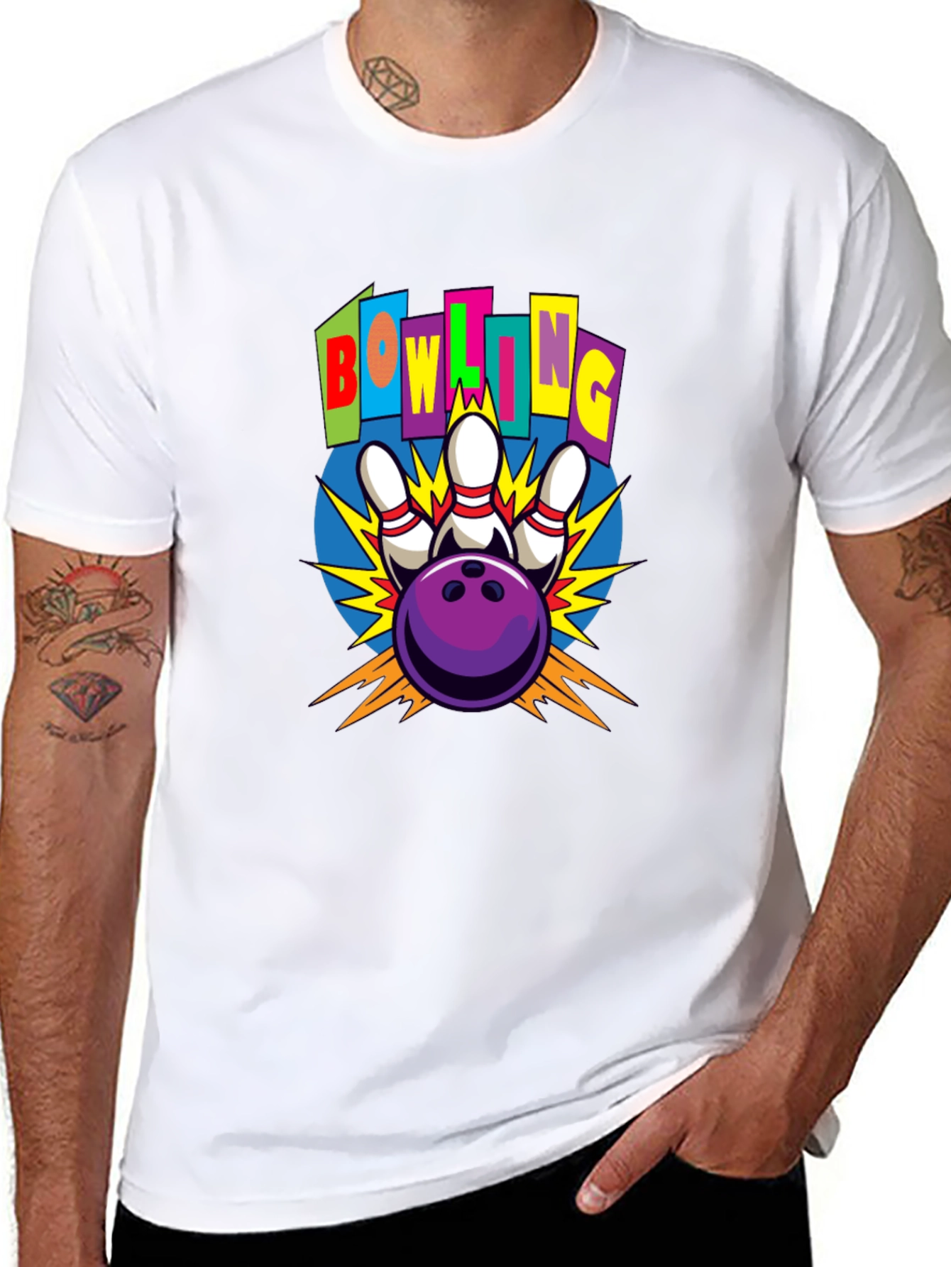 Bowling Strike Graphic Tee - Unisex Black T-Shirt