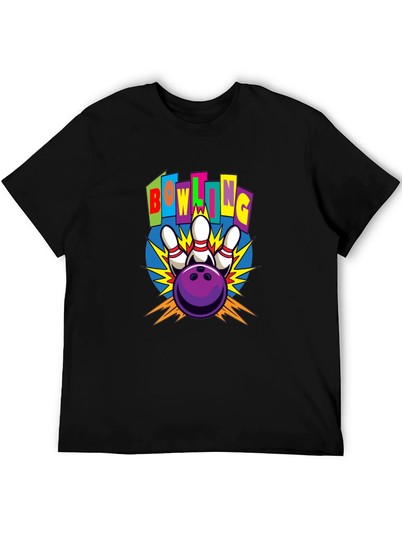 Bowling Strike Graphic Tee - Unisex Black T-Shirt