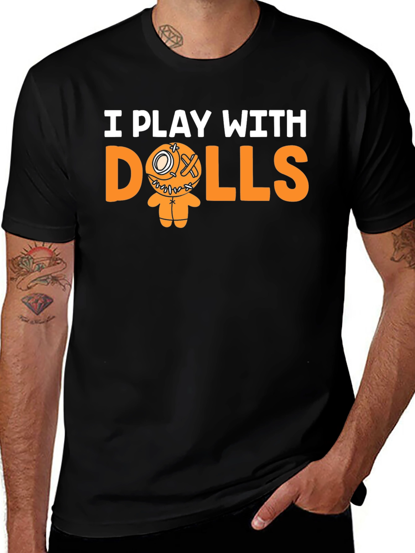 I Play With Dolls Graphic T-Shirt - Black