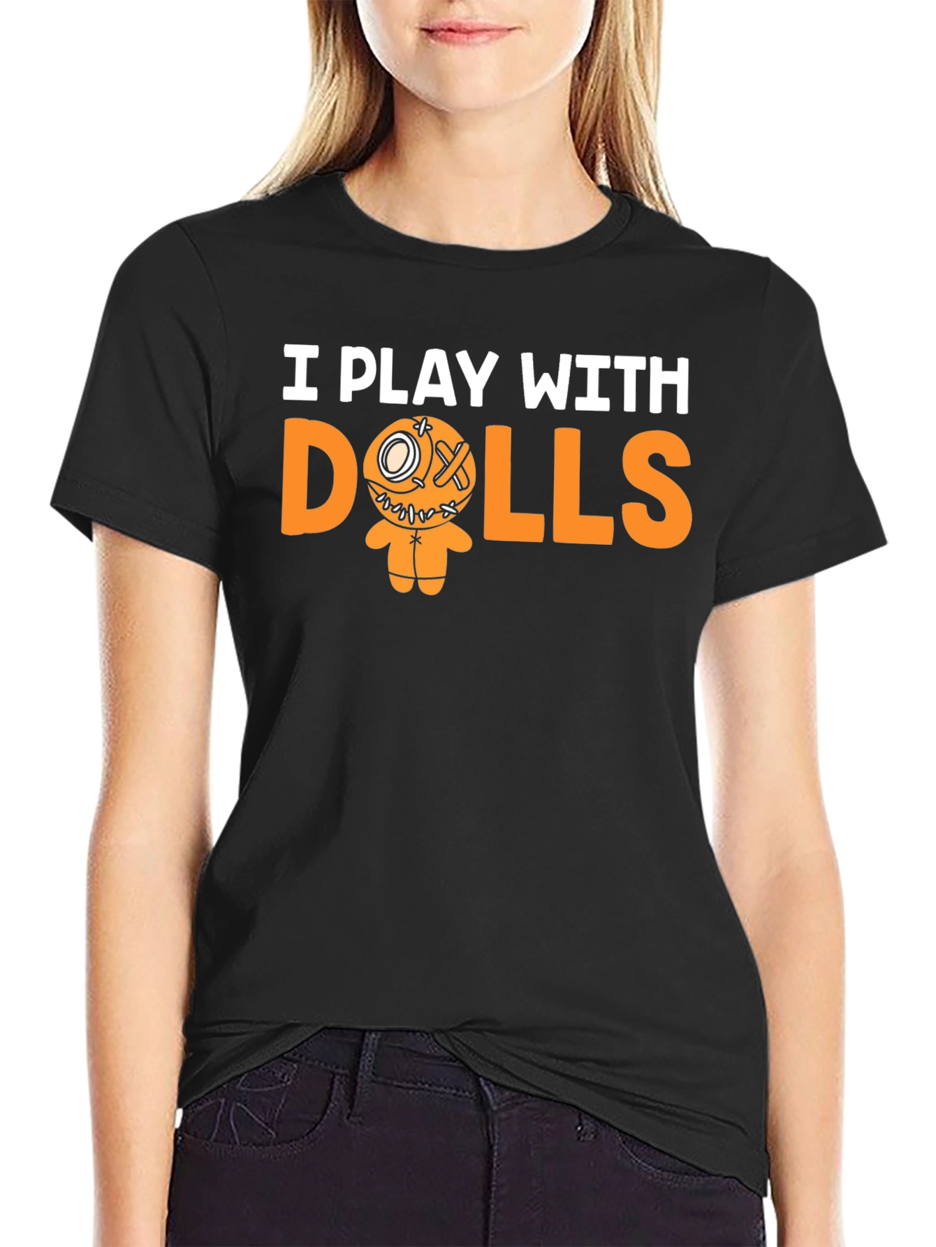 I Play With Dolls Graphic T-Shirt - Black
