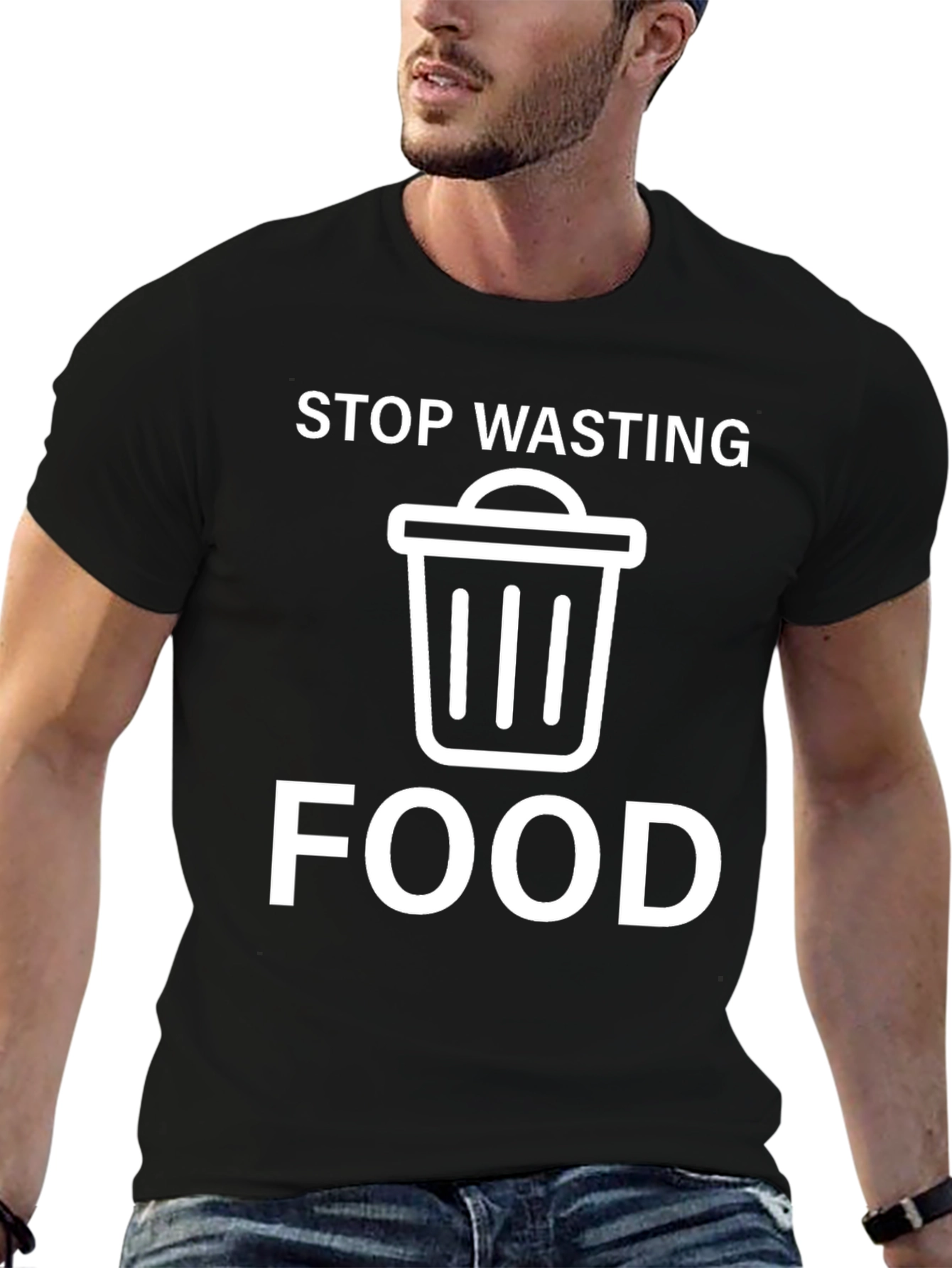 Stop Wasting Food T-Shirt - Eco-Friendly Reminder