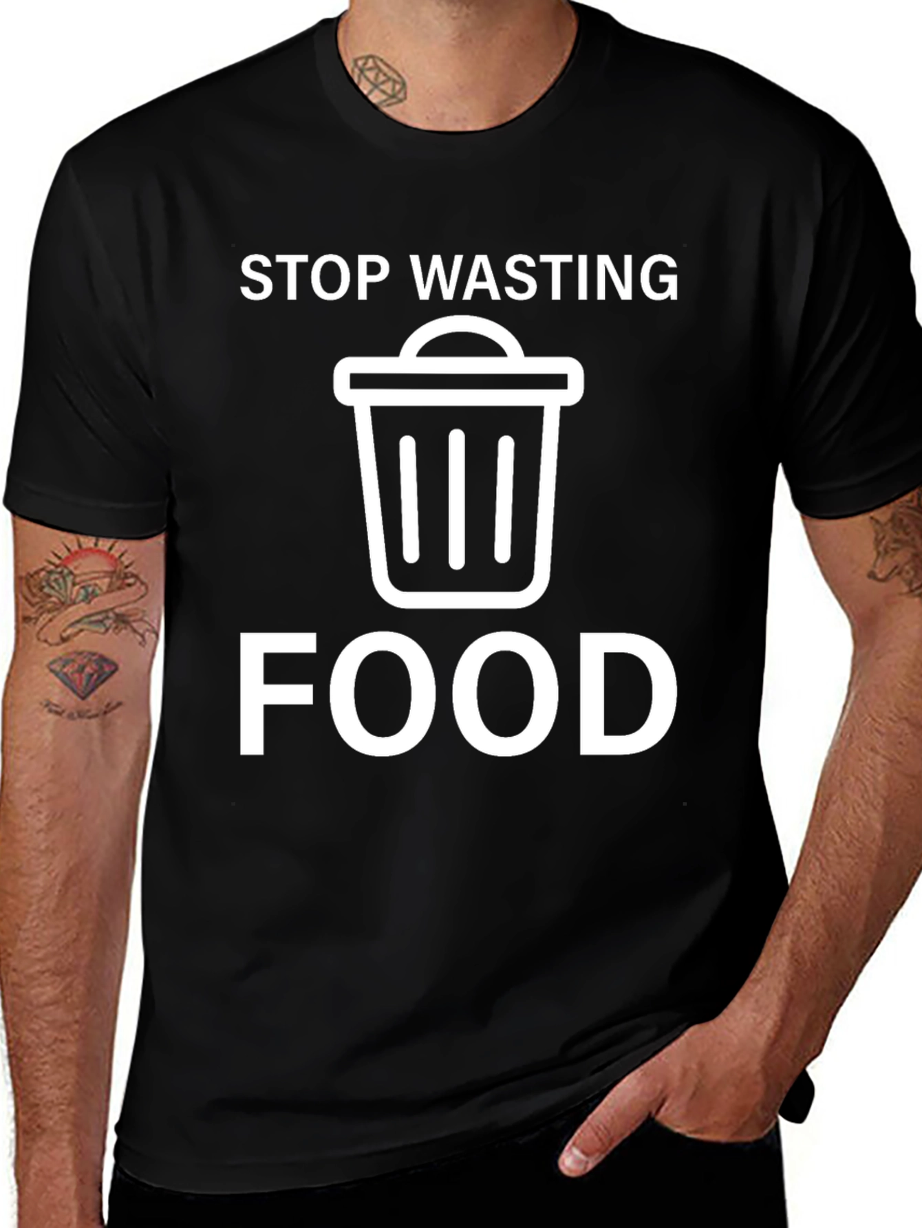 Stop Wasting Food T-Shirt - Eco-Friendly Reminder
