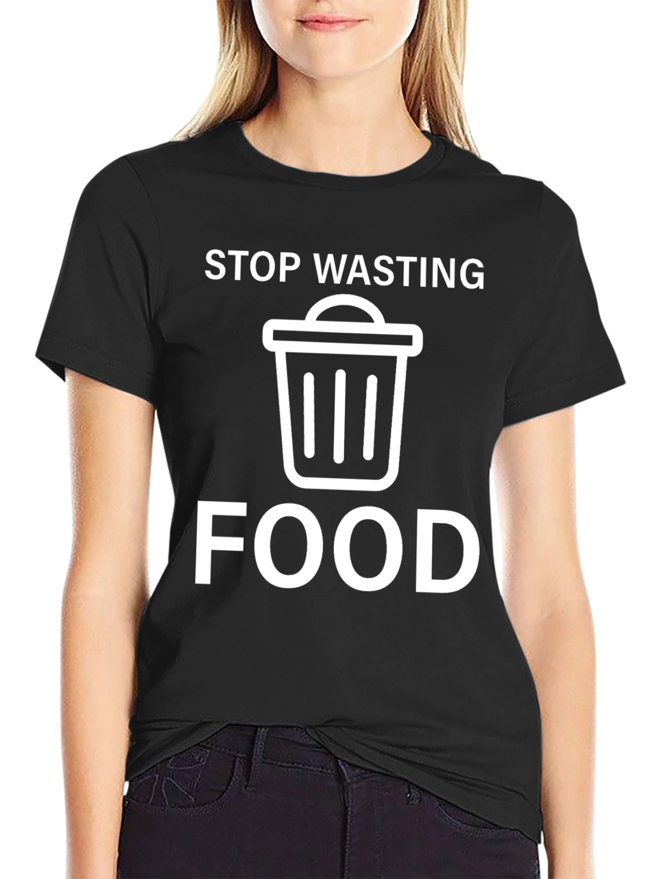 Stop Wasting Food T-Shirt - Eco-Friendly Reminder