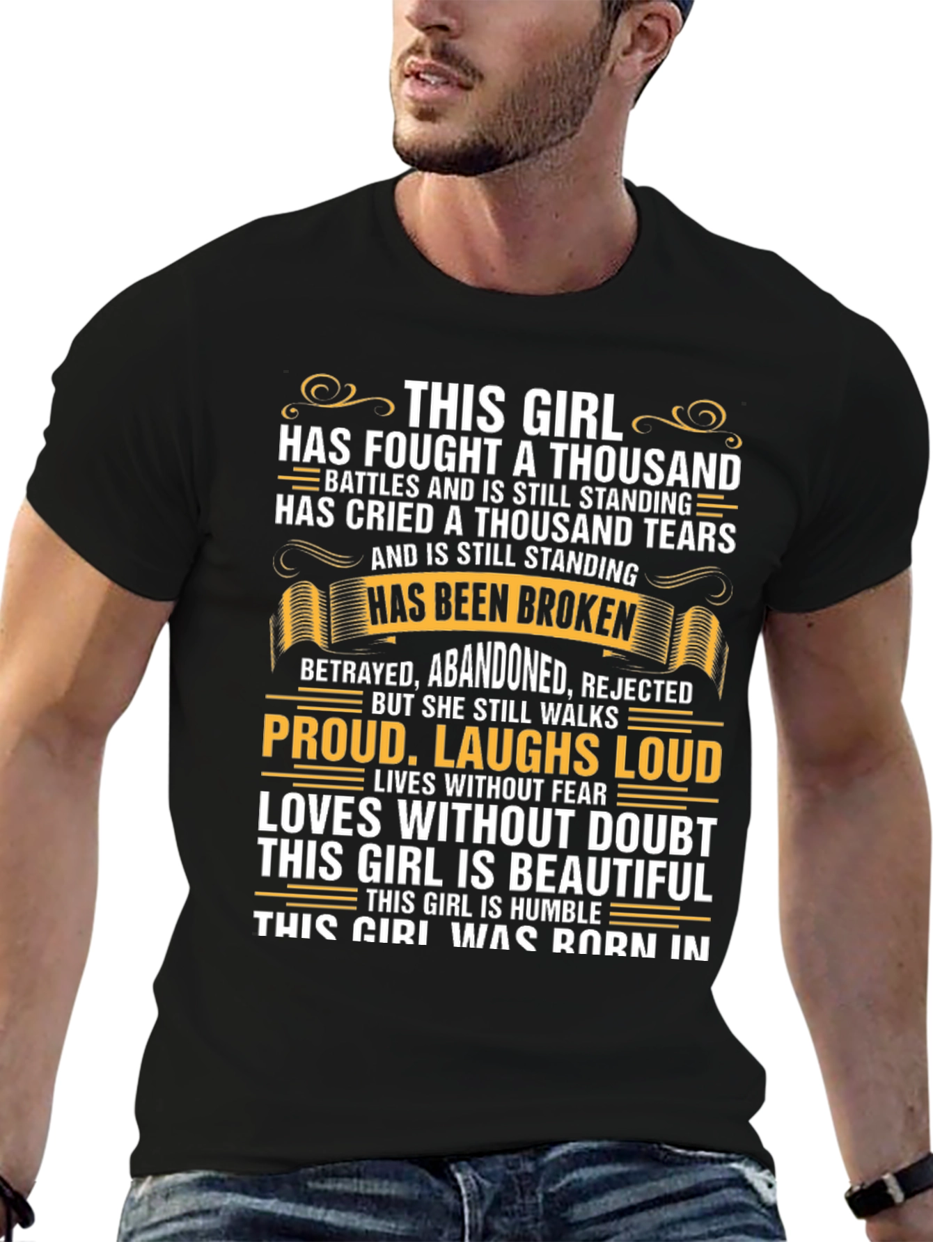 Fought A Thousand Battles Girls Black T-Shirt