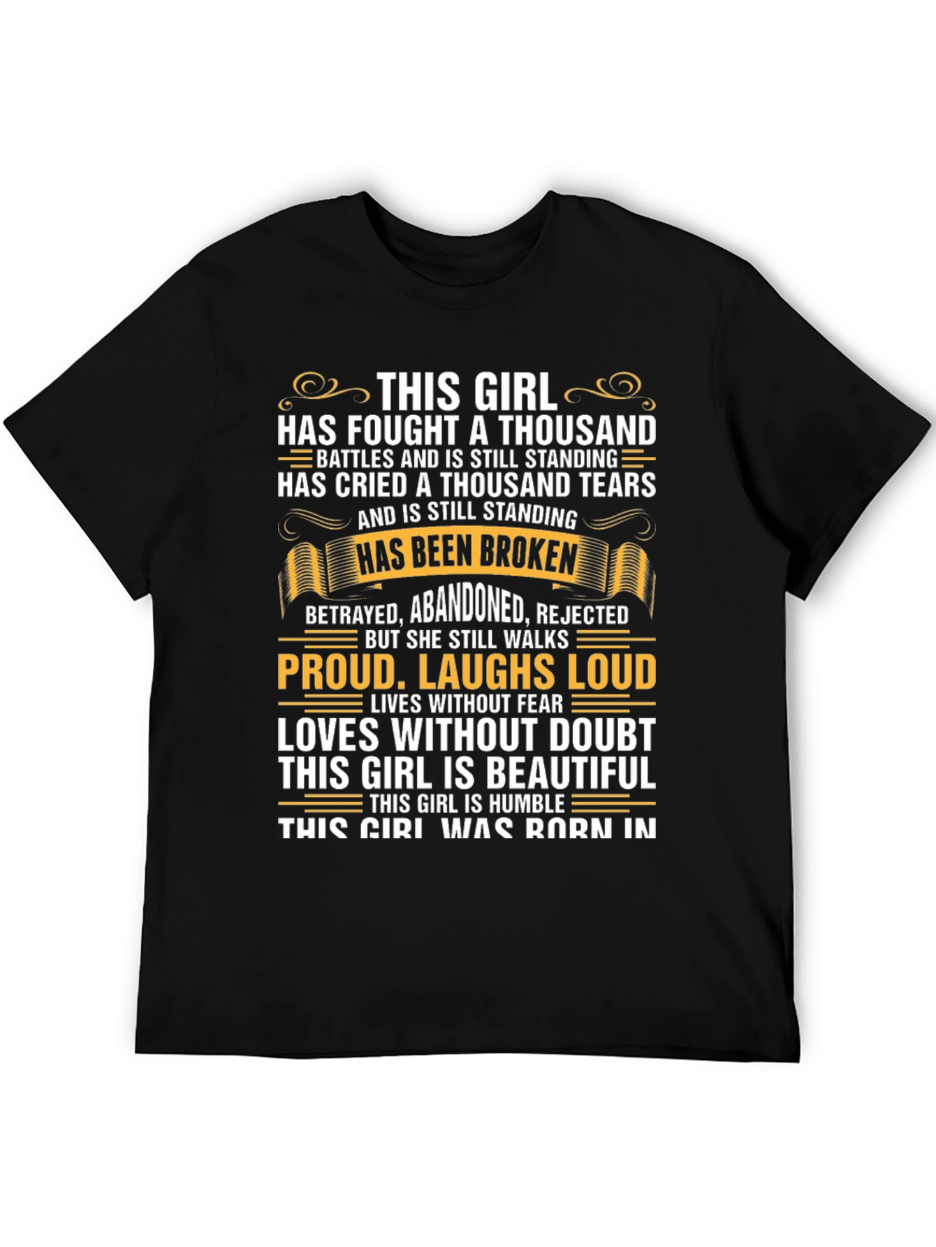 Fought A Thousand Battles Girls Black T-Shirt