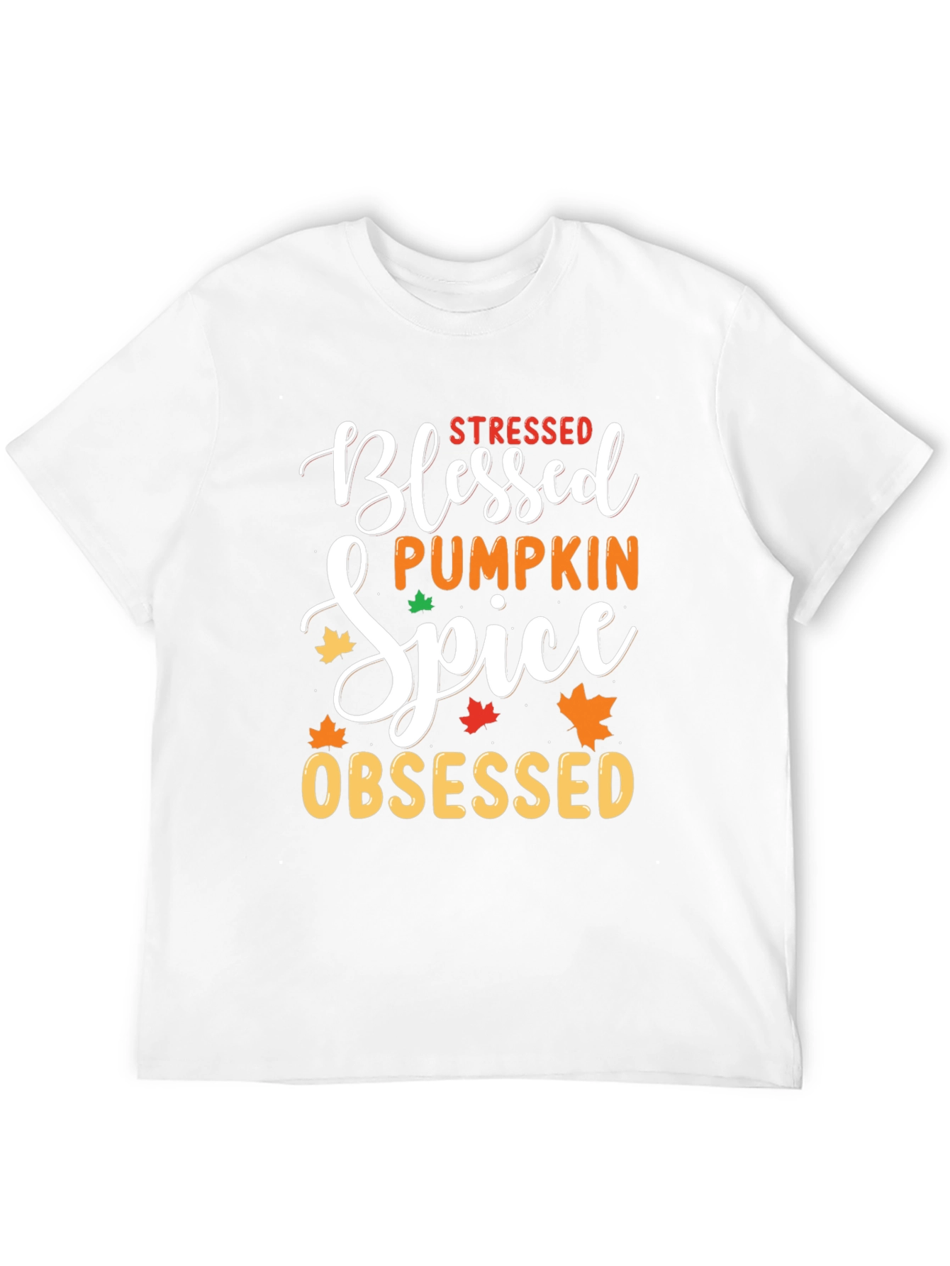 Stressed Blessed Pumpkin Spice Obsessed Black T-Shirt