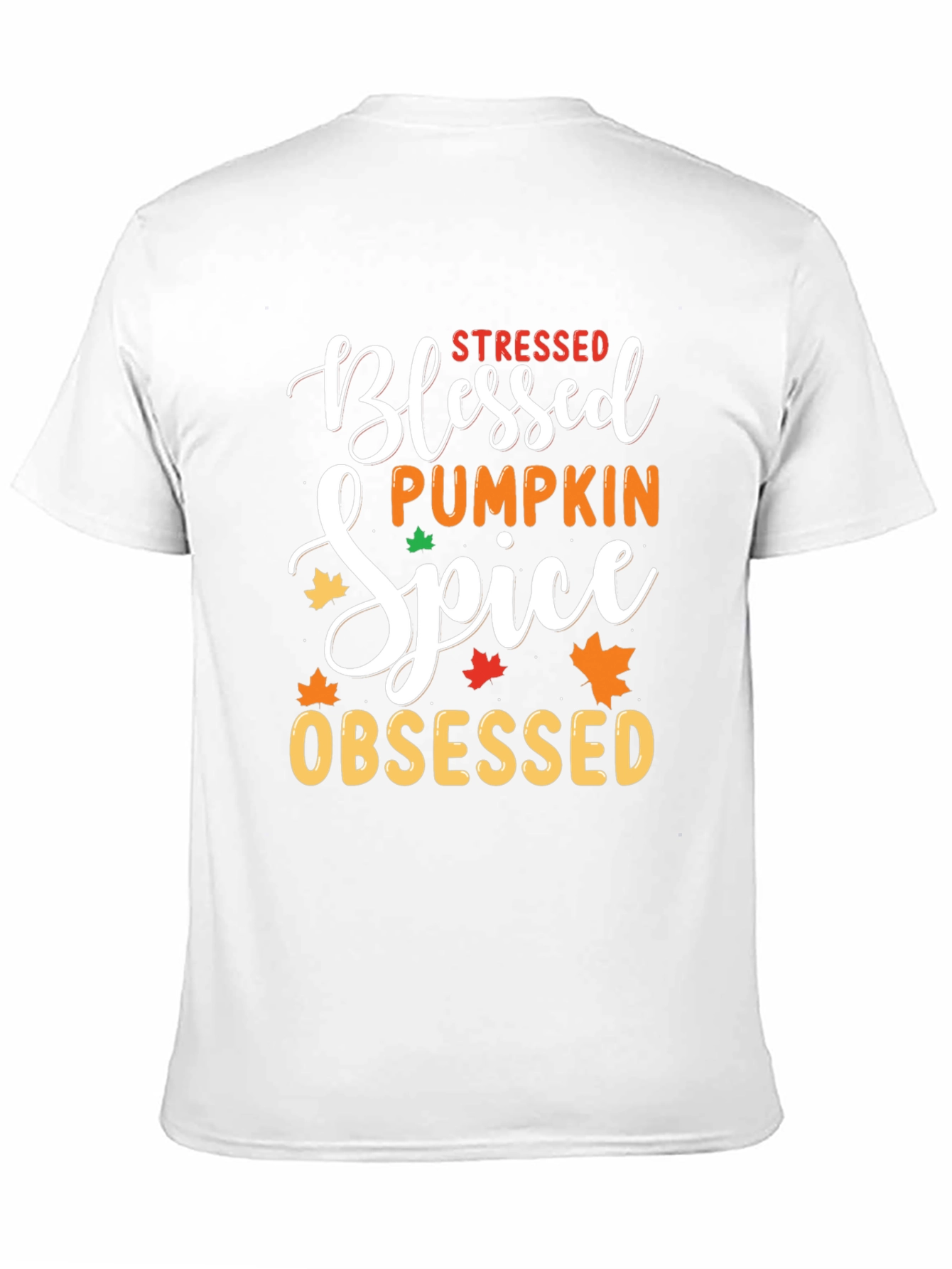 Stressed Blessed Pumpkin Spice Obsessed Black T-Shirt