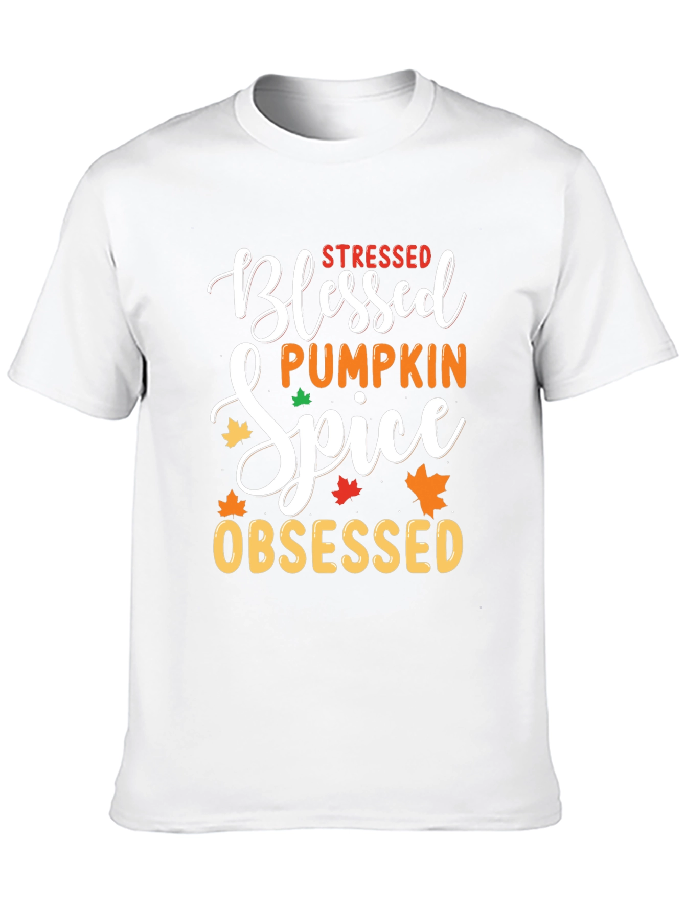Stressed Blessed Pumpkin Spice Obsessed Black T-Shirt