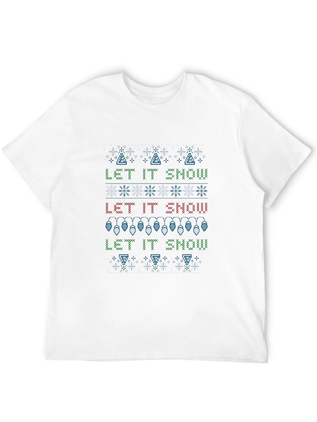 Ugly Christmas Sweater Let It Snow Graphic Tee