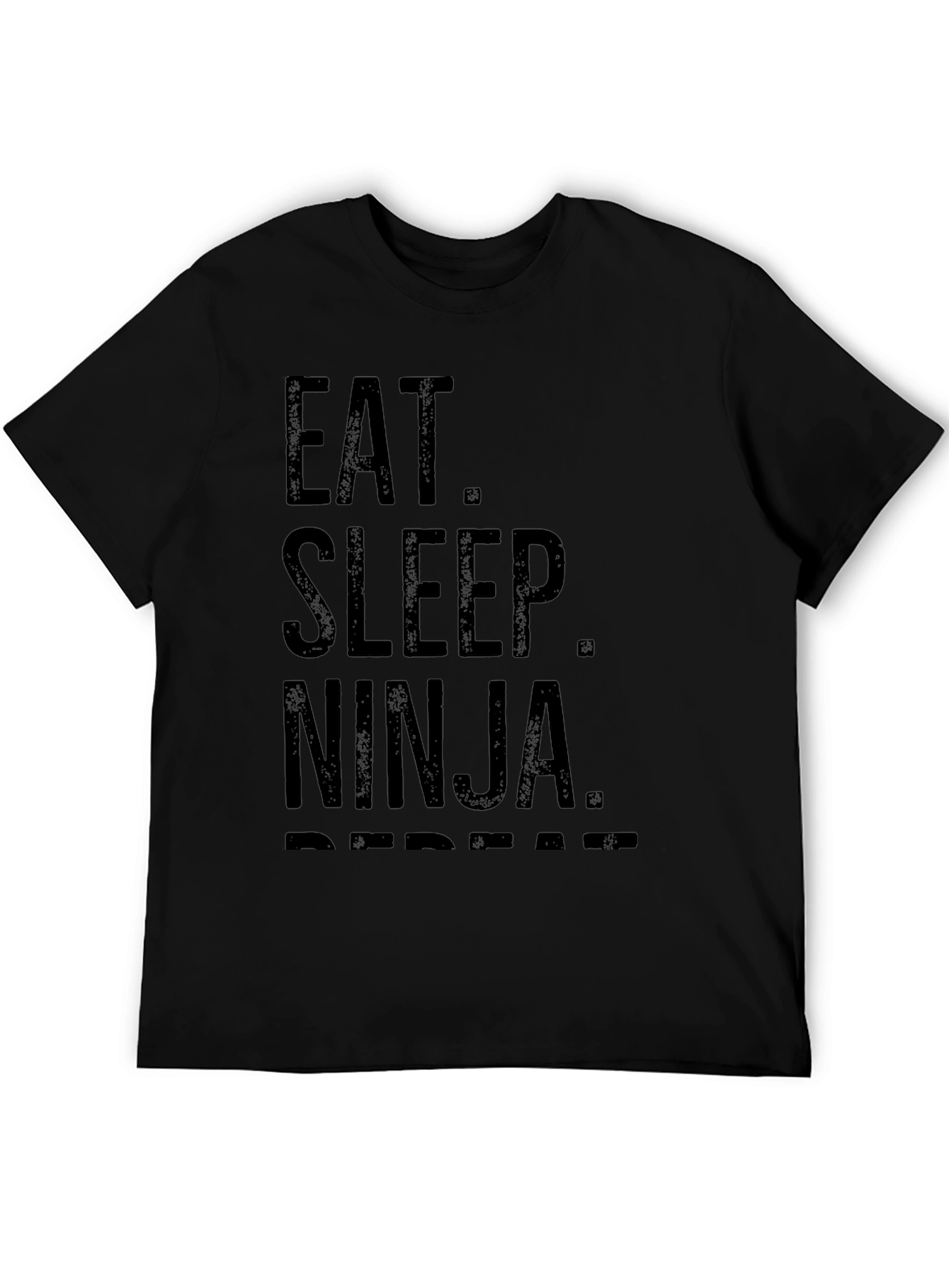 Eat. Sleep. Ninja. Repeat. Black T-Shirt