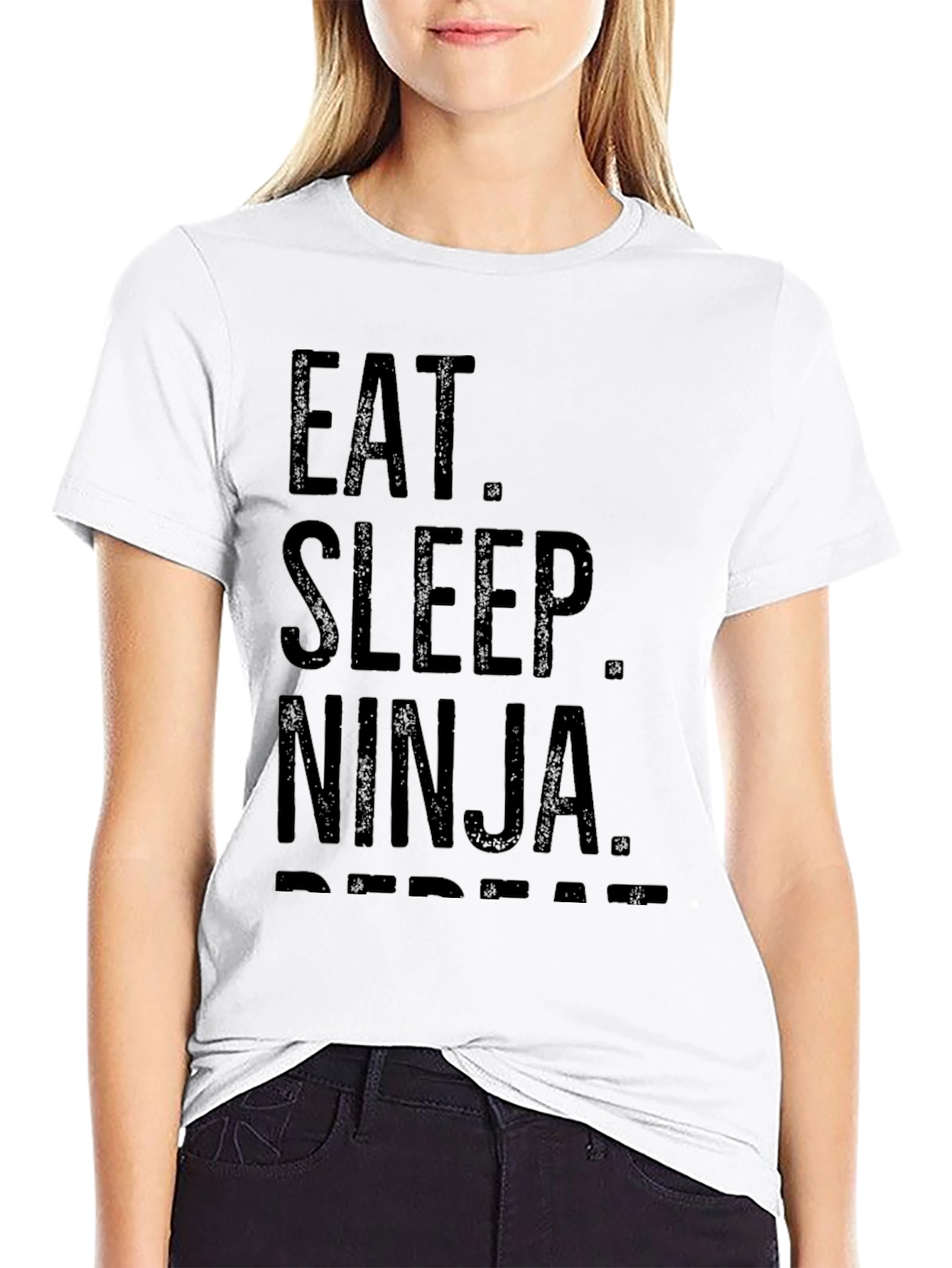 Eat. Sleep. Ninja. Repeat. Black T-Shirt