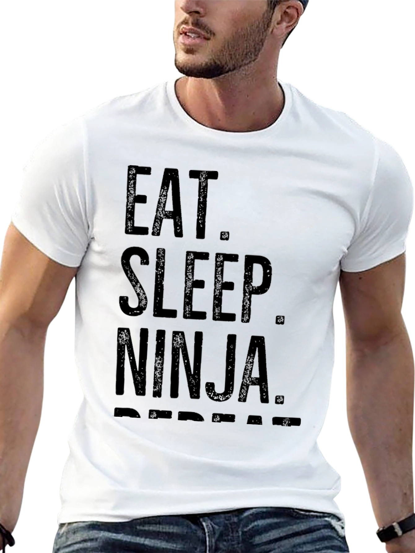 Eat. Sleep. Ninja. Repeat. Black T-Shirt