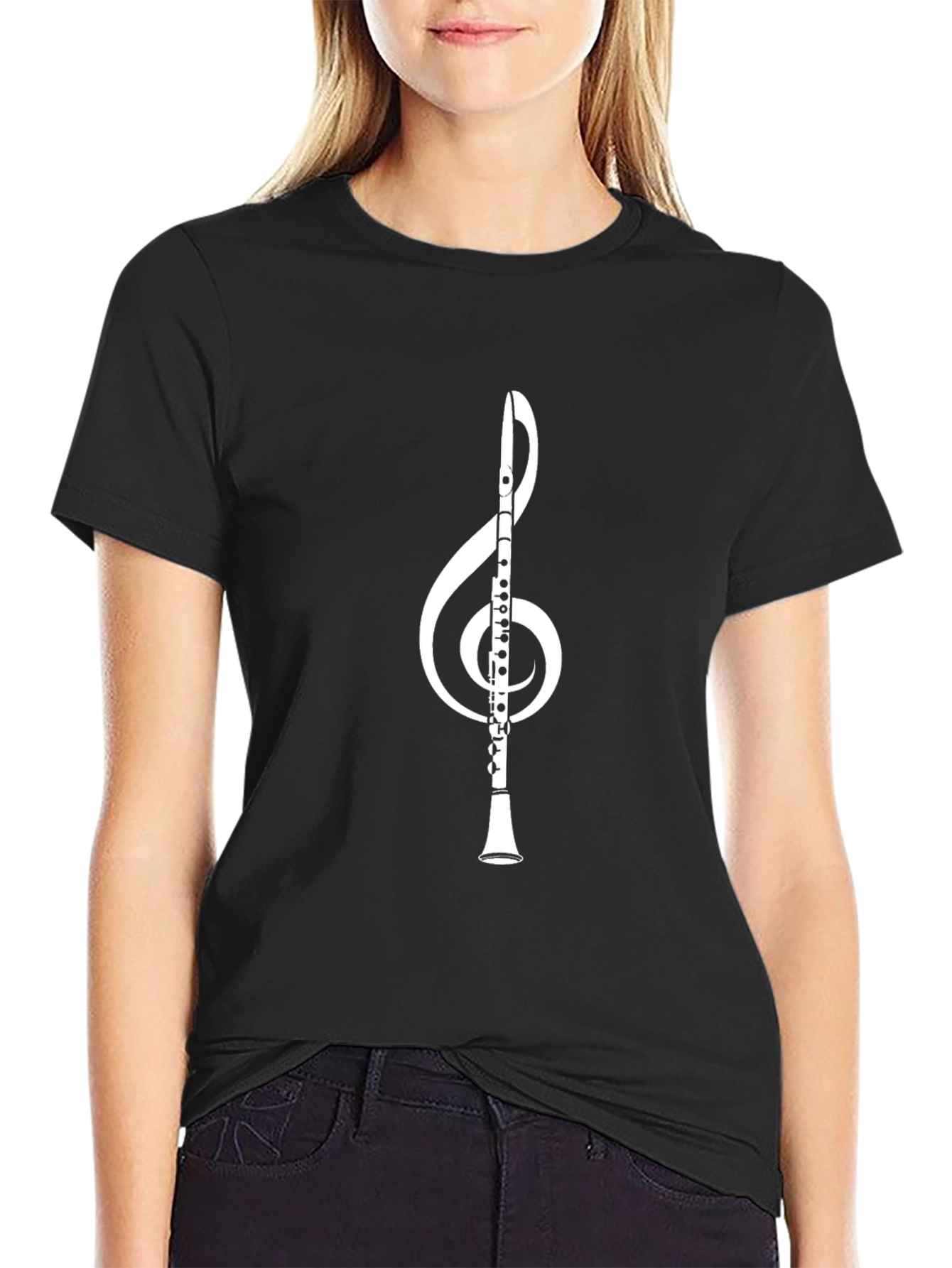 Music Lovers T-Shirt - Treble Clef Clarinet