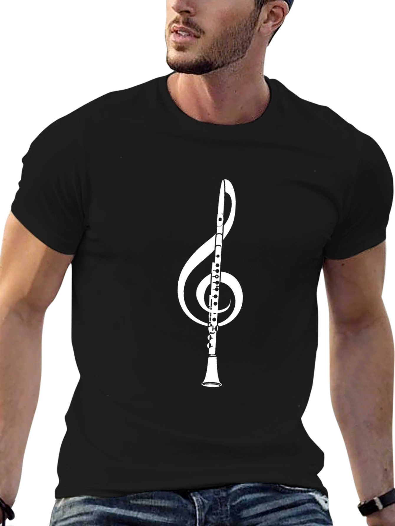 Music Lovers T-Shirt - Treble Clef Clarinet