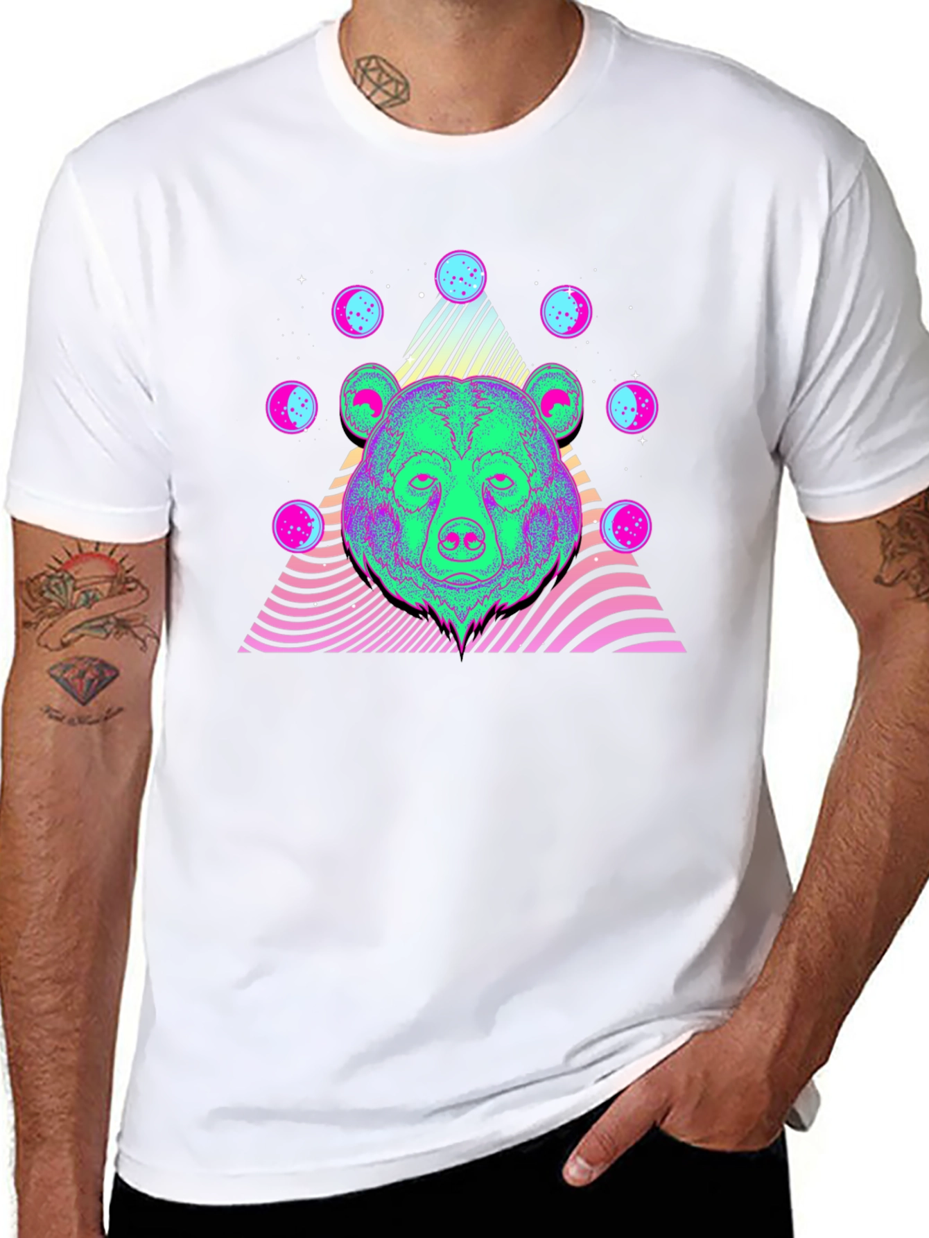Psychedelic Bear Graphic T-Shirt