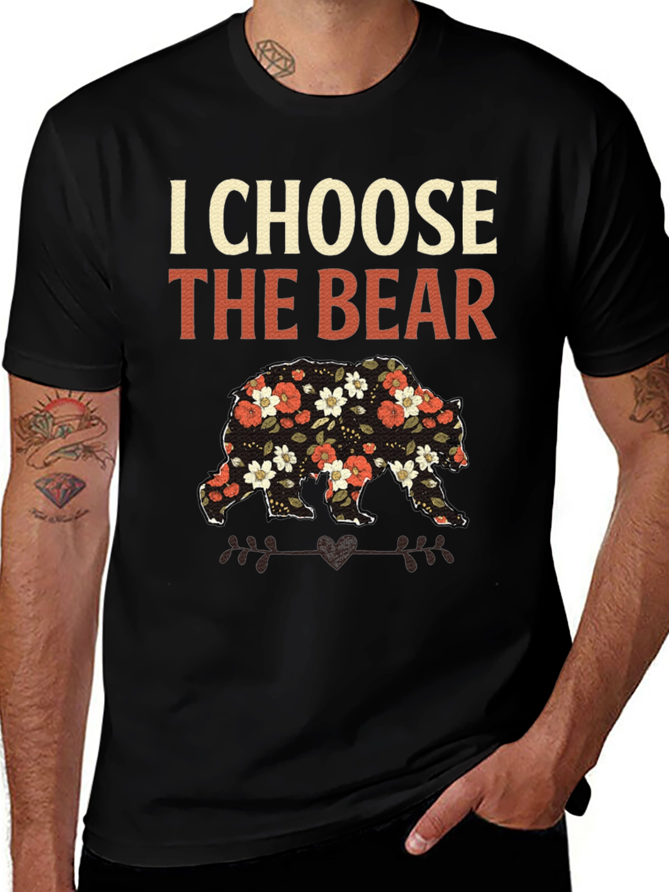 I Choose the Bear Floral T-Shirt