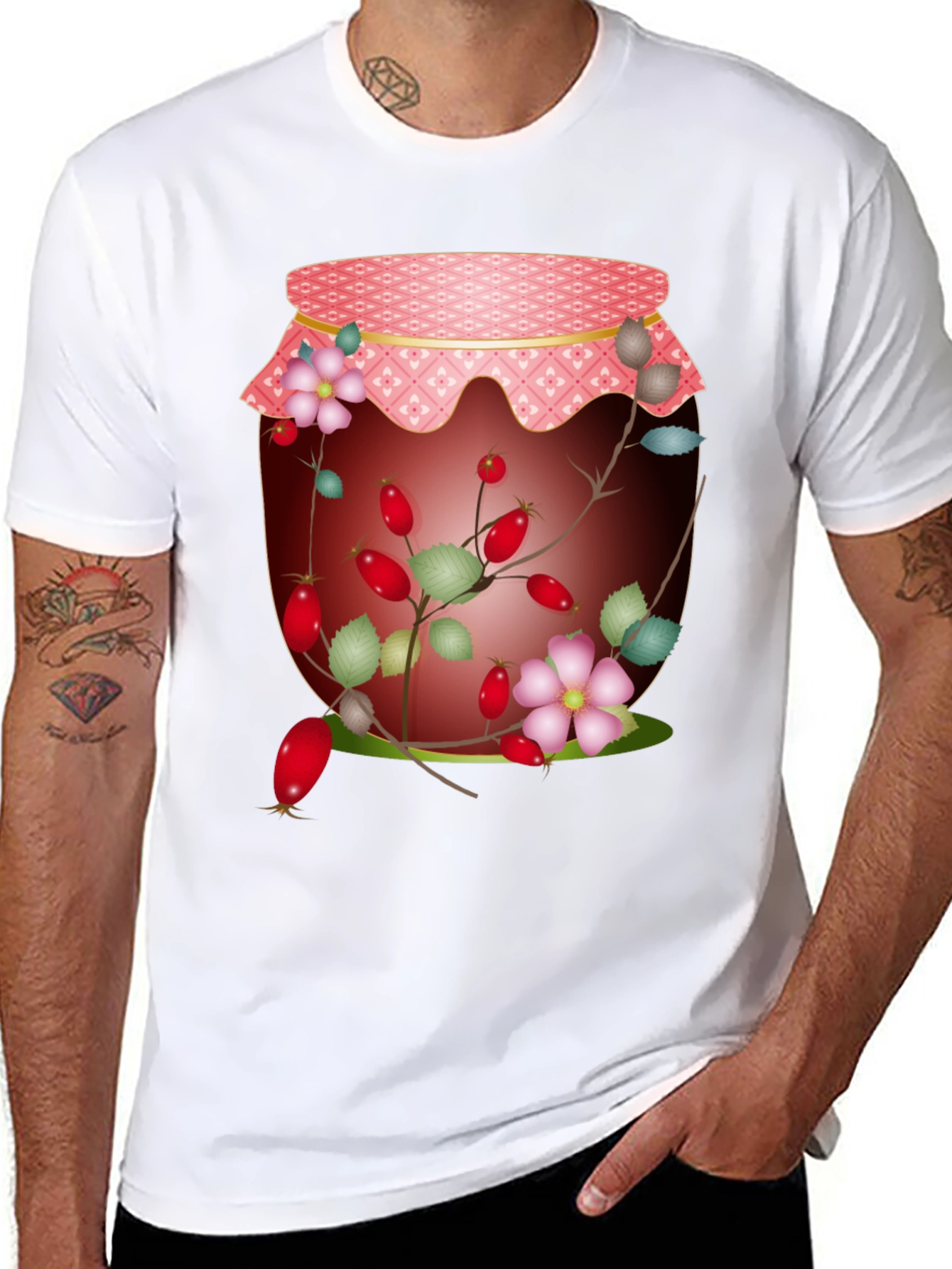 Rosehip Jam Jar Graphic Tee - Nature Inspired Design