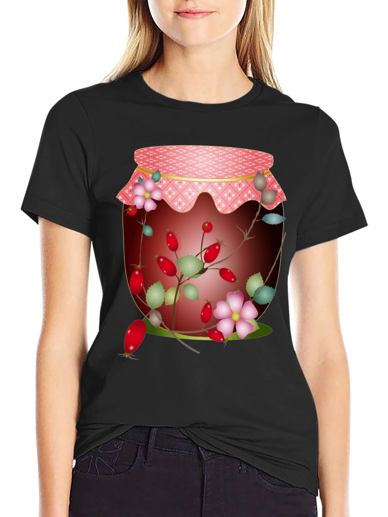 Rosehip Jam Jar Graphic Tee - Nature Inspired Design