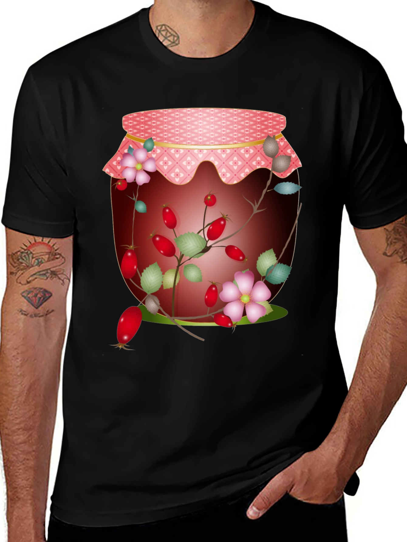 Rosehip Jam Jar Graphic Tee - Nature Inspired Design