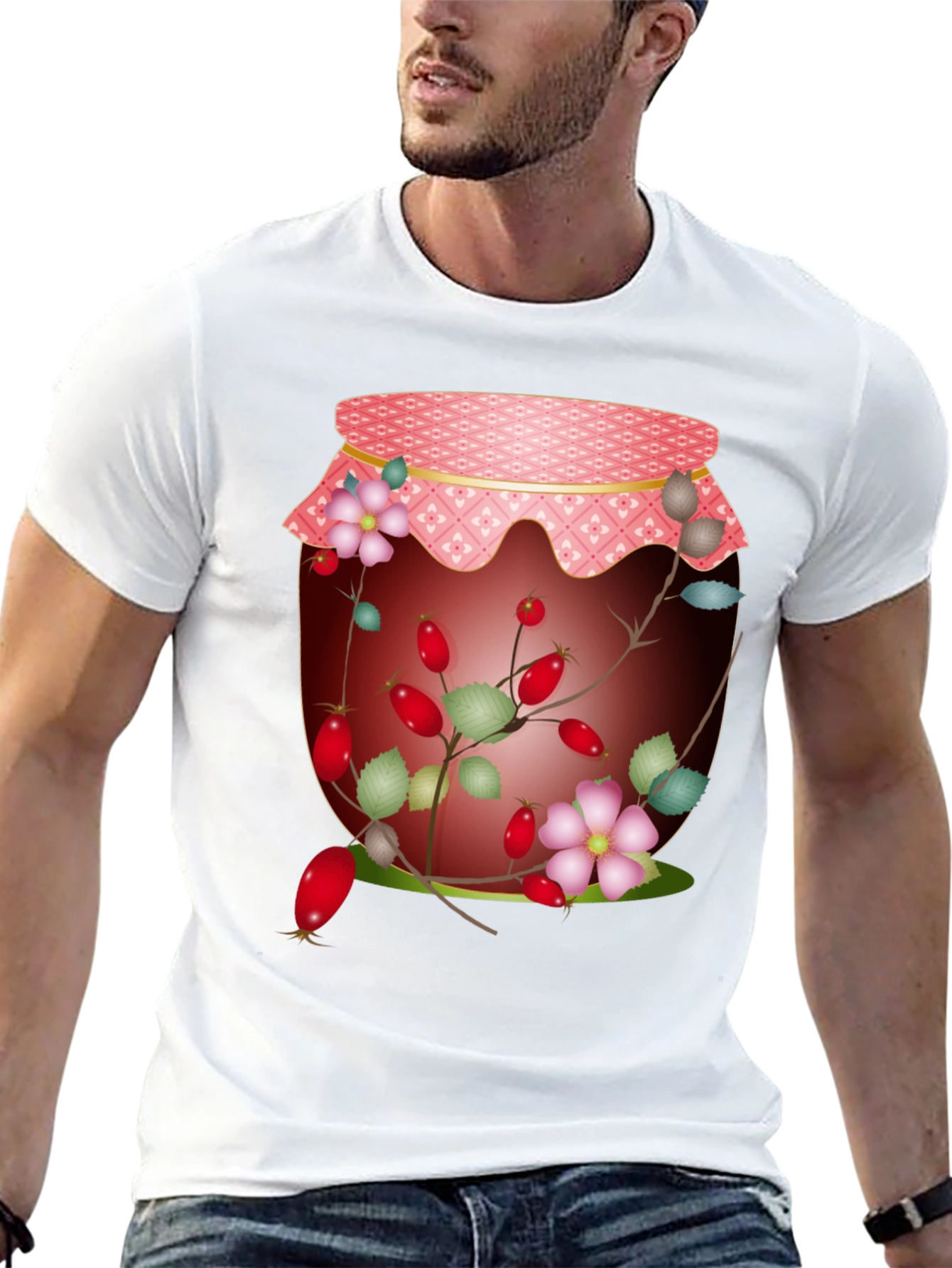 Rosehip Jam Jar Graphic Tee - Nature Inspired Design