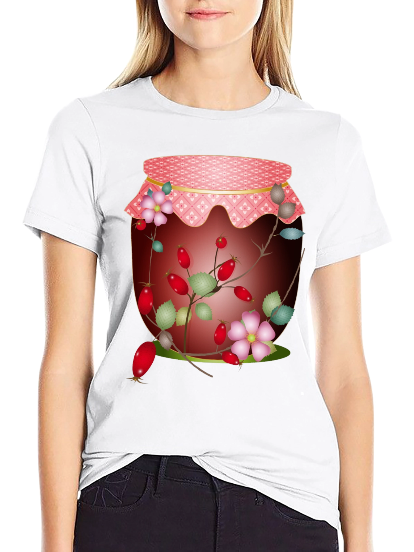 Rosehip Jam Jar Graphic Tee - Nature Inspired Design