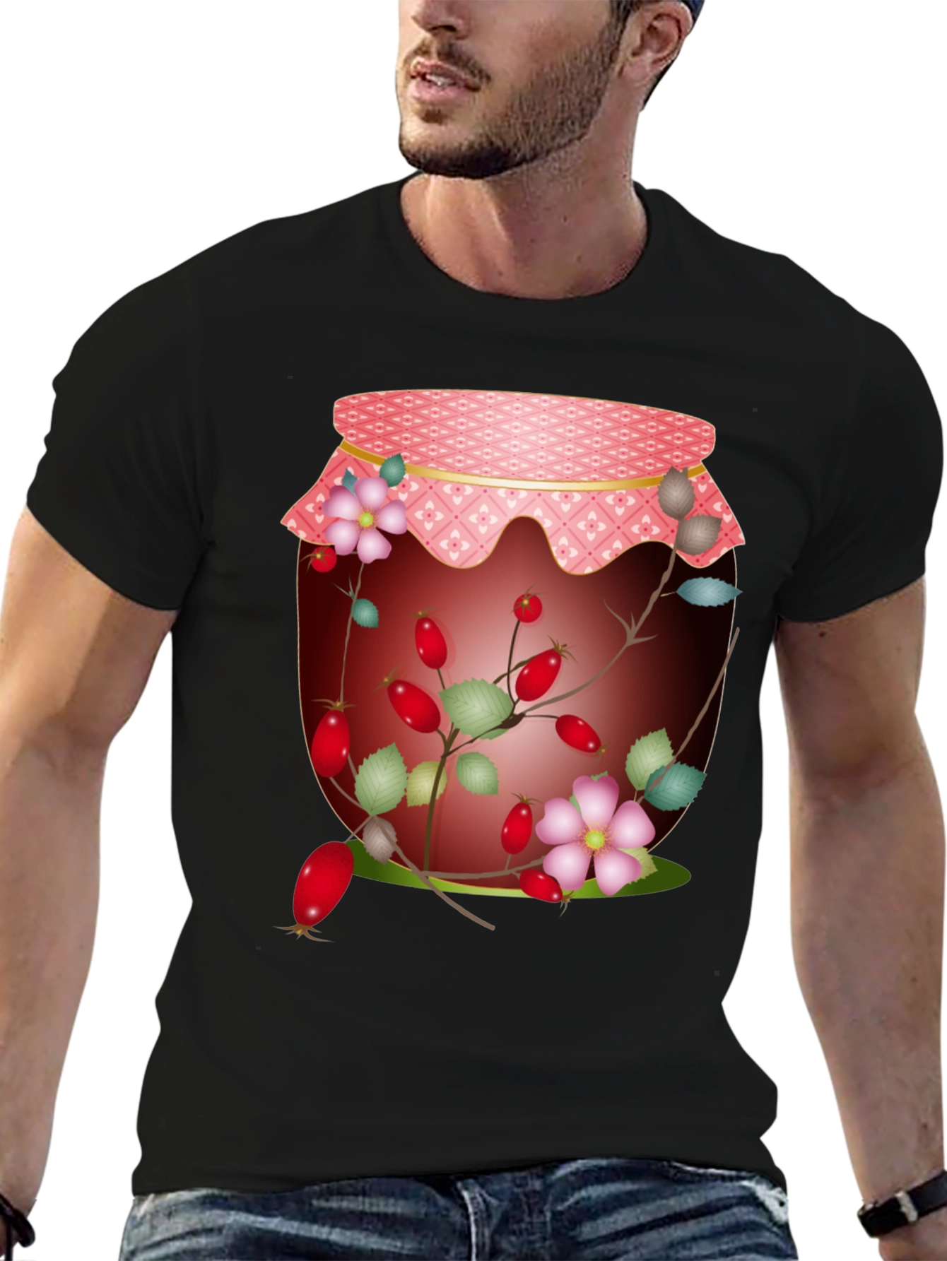 Rosehip Jam Jar Graphic Tee - Nature Inspired Design