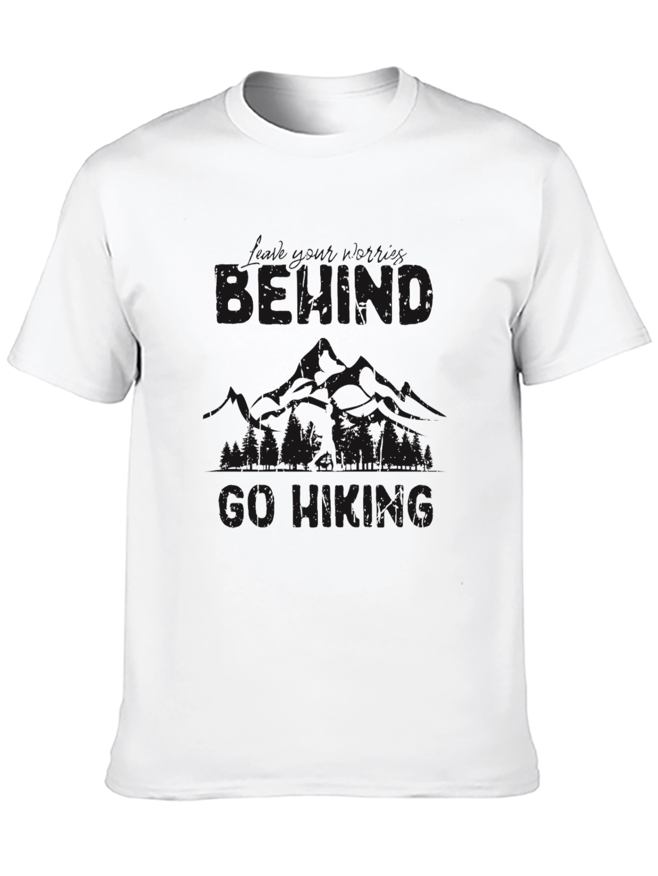 Mens Black Hiking Graphic Tee