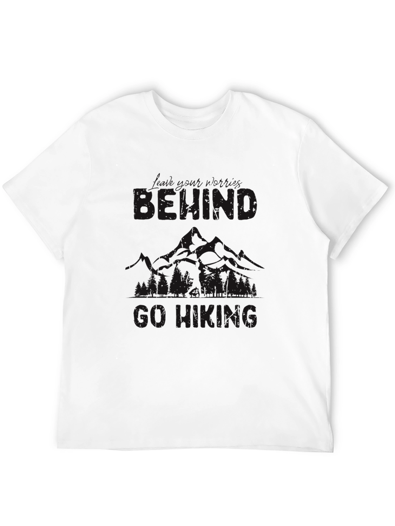Mens Black Hiking Graphic Tee