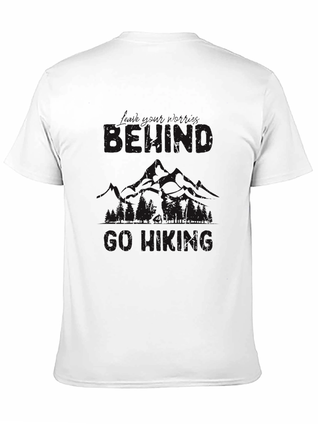 Mens Black Hiking Graphic Tee