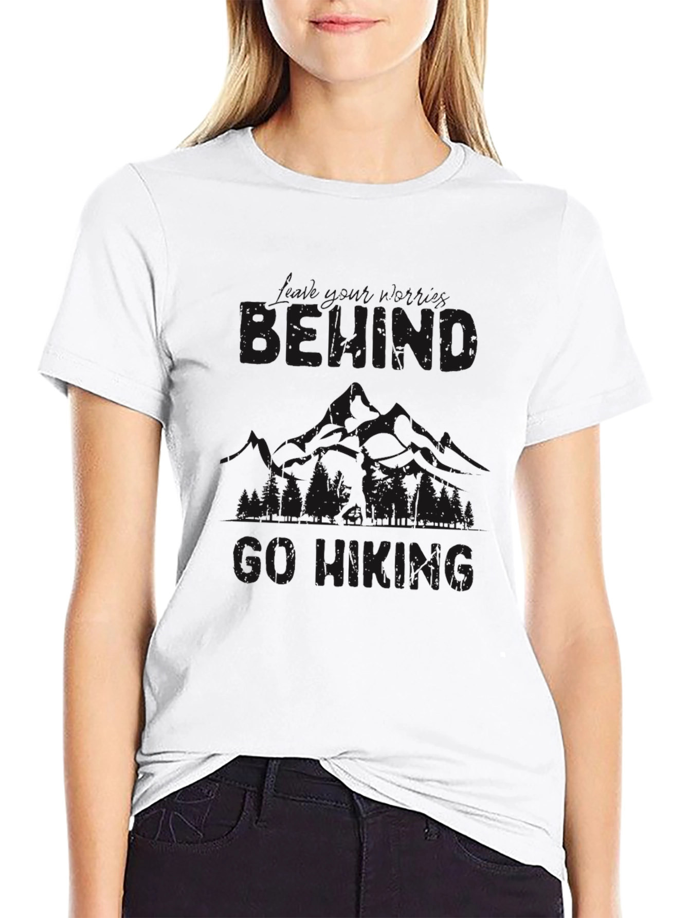 Mens Black Hiking Graphic Tee
