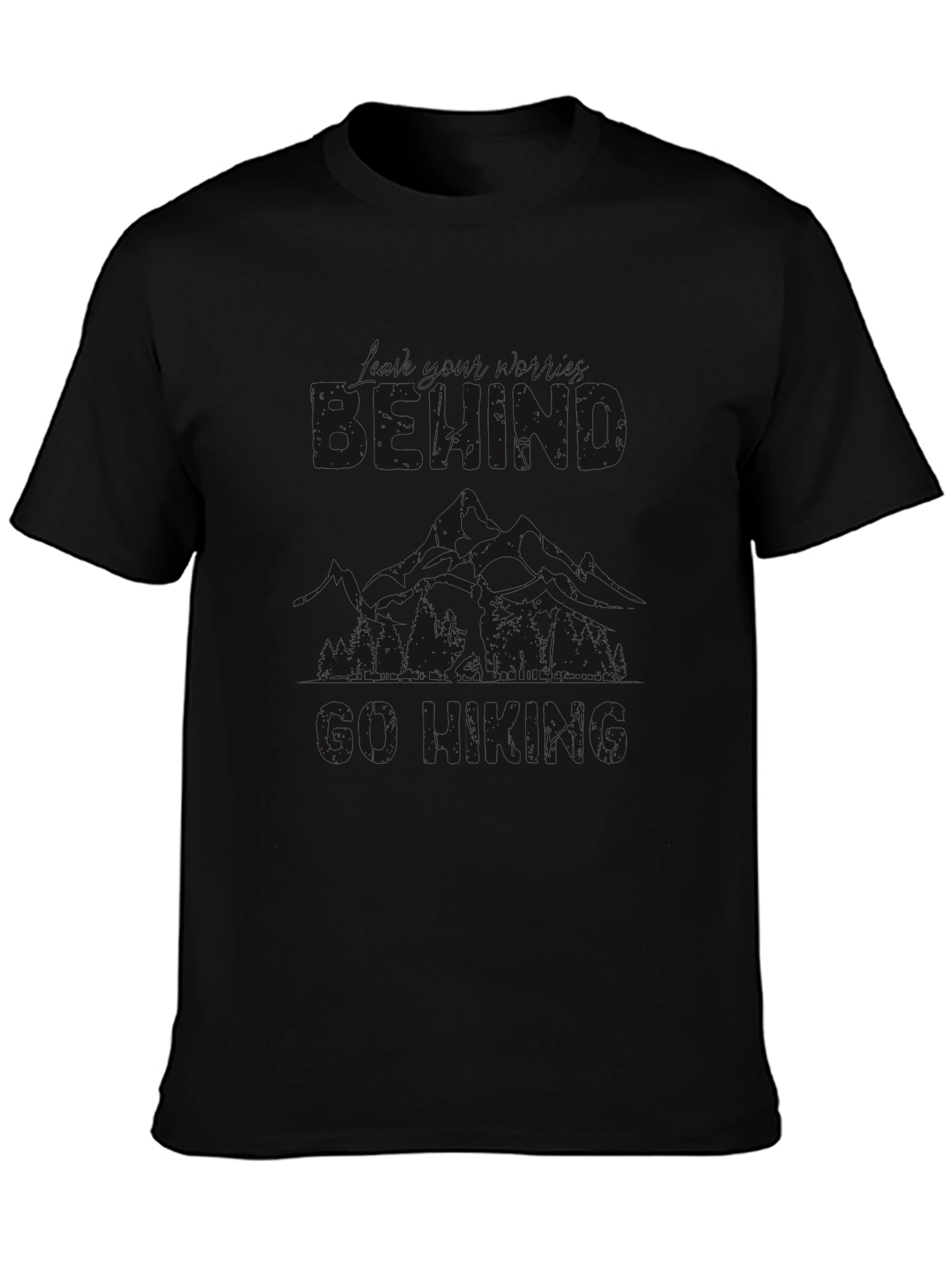 Mens Black Hiking Graphic Tee